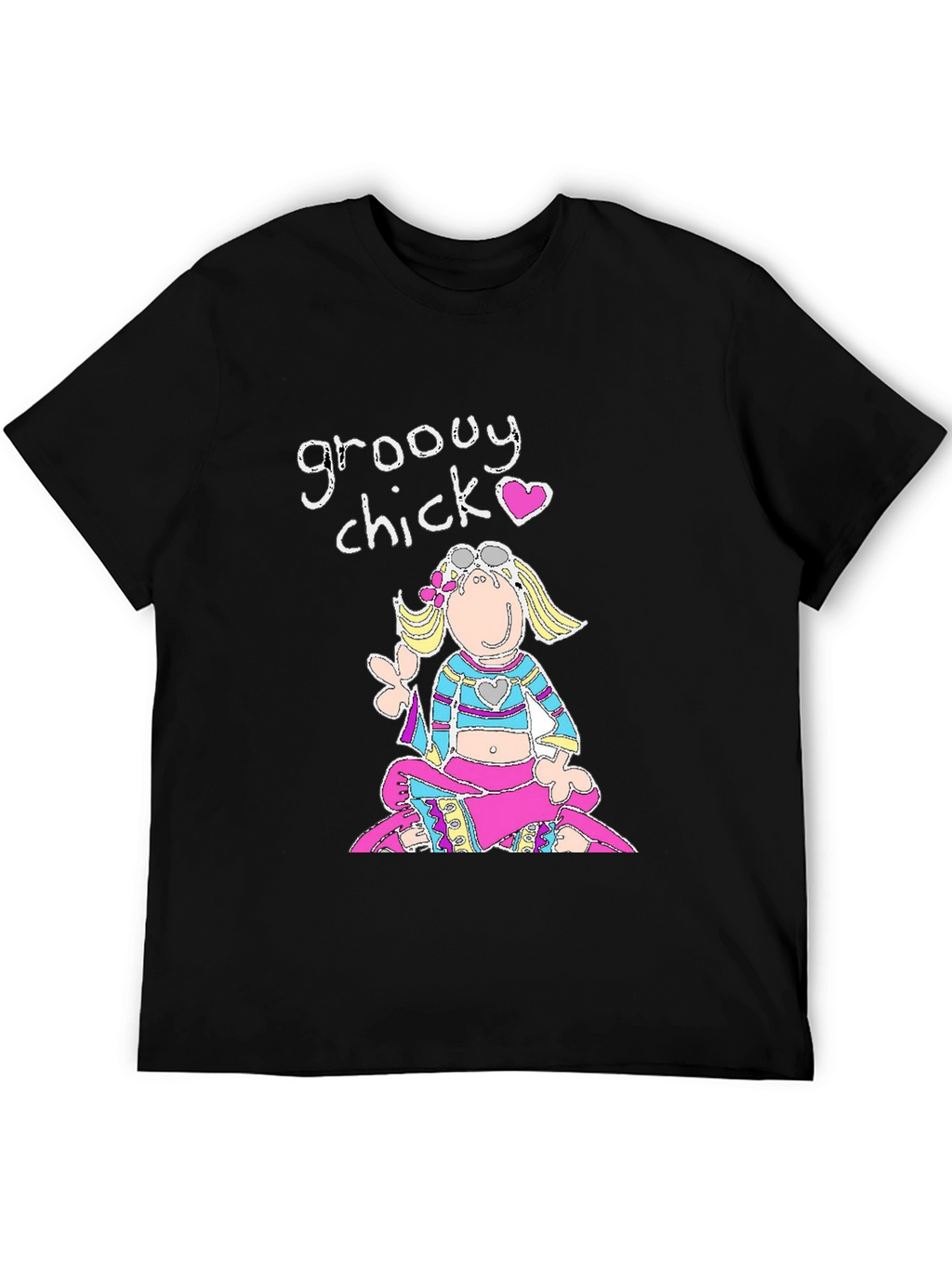 Groovy Chick Black Graphic T-Shirt