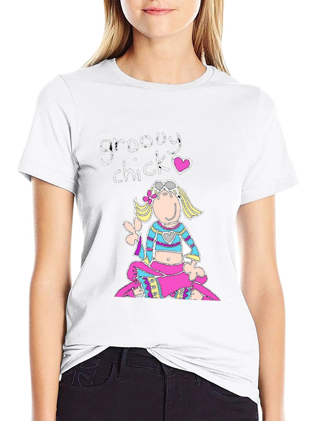 Groovy Chick Black Graphic T-Shirt