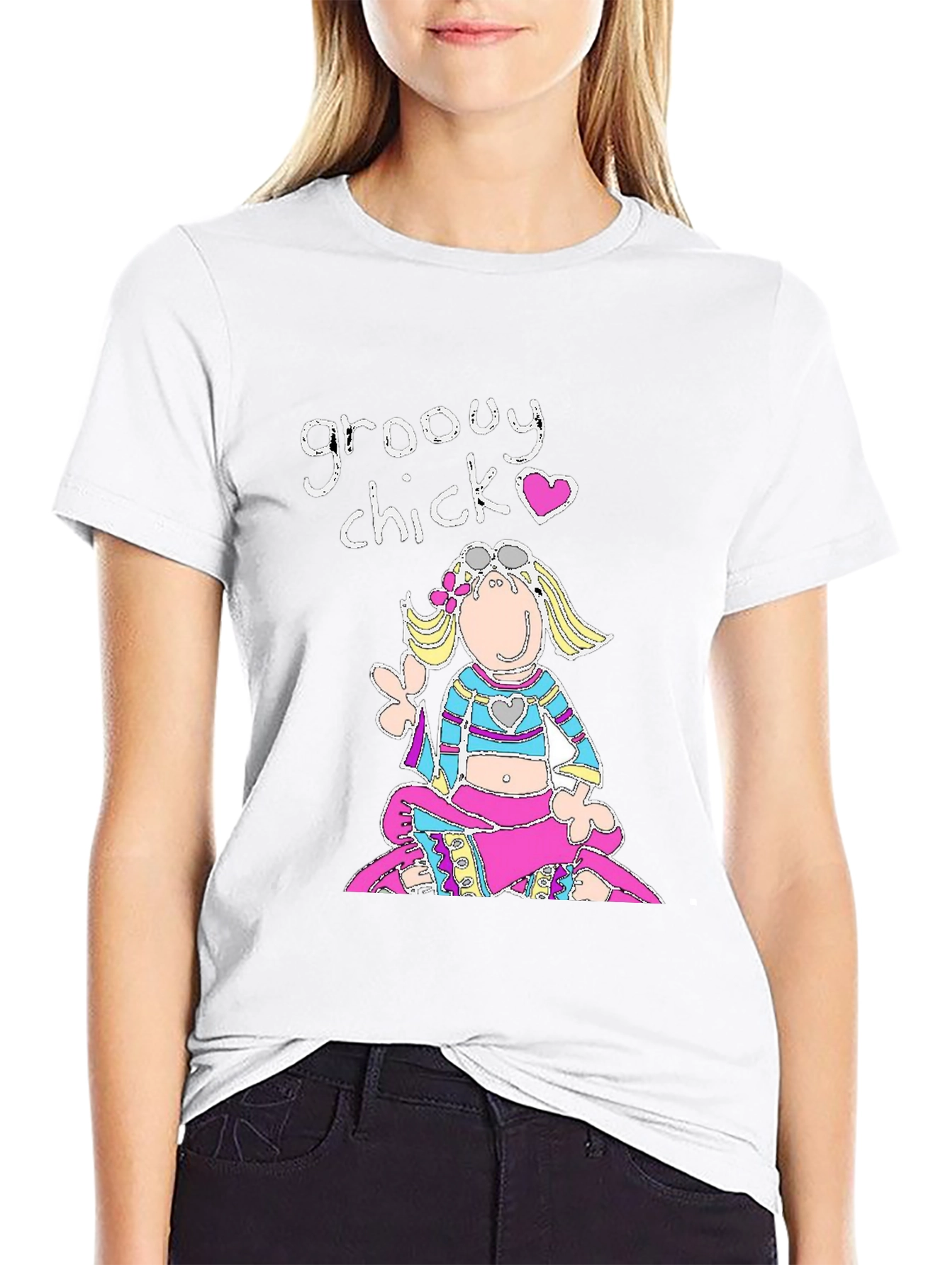 Groovy Chick Black Graphic T-Shirt