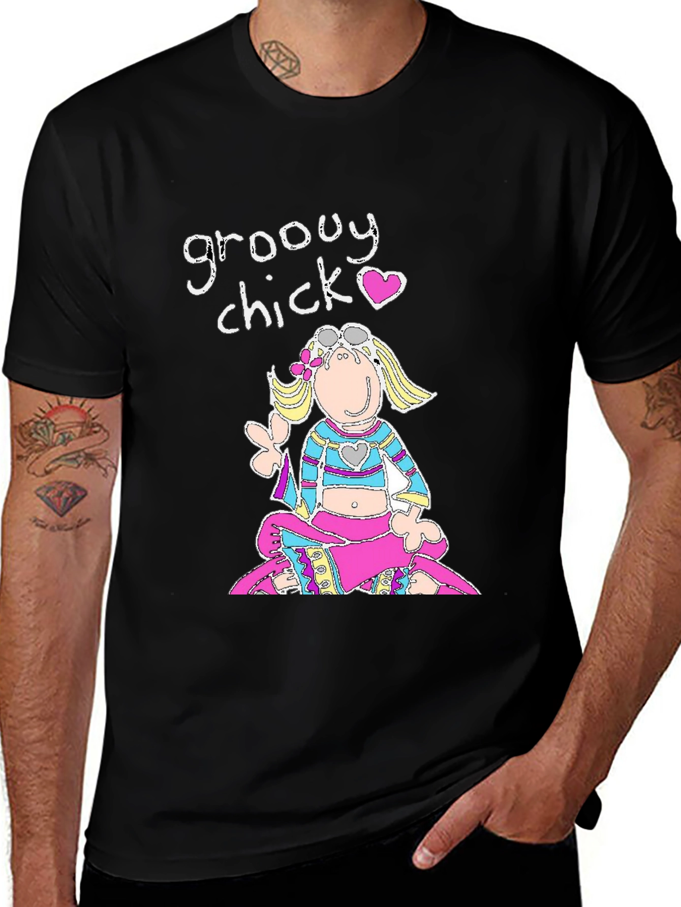 Groovy Chick Black Graphic T-Shirt