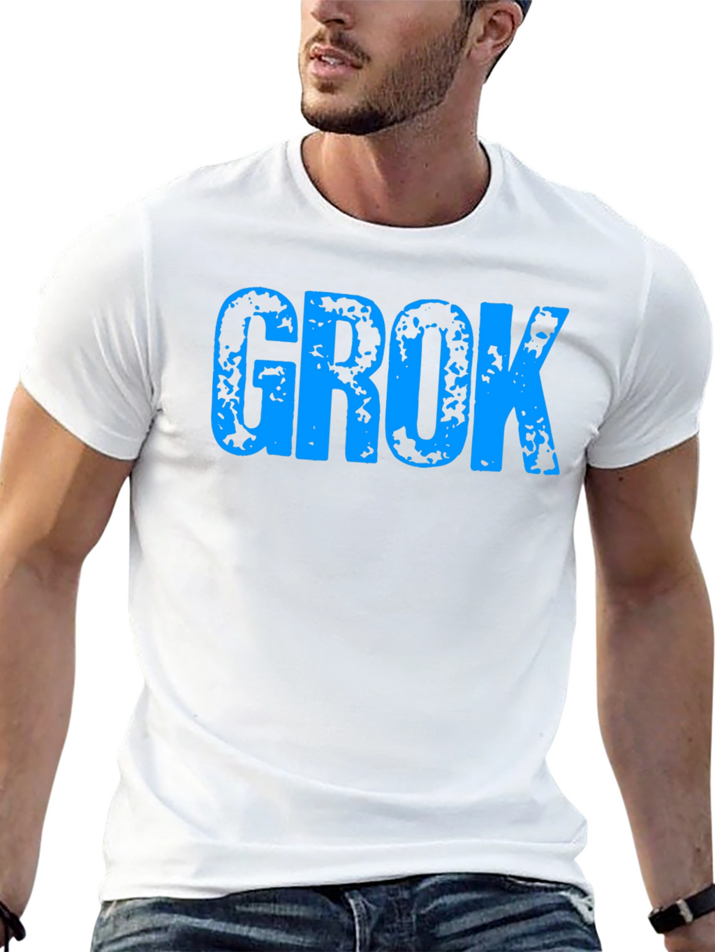 Grok Distressed Graphic T-Shirt - Modern Casual Tee
