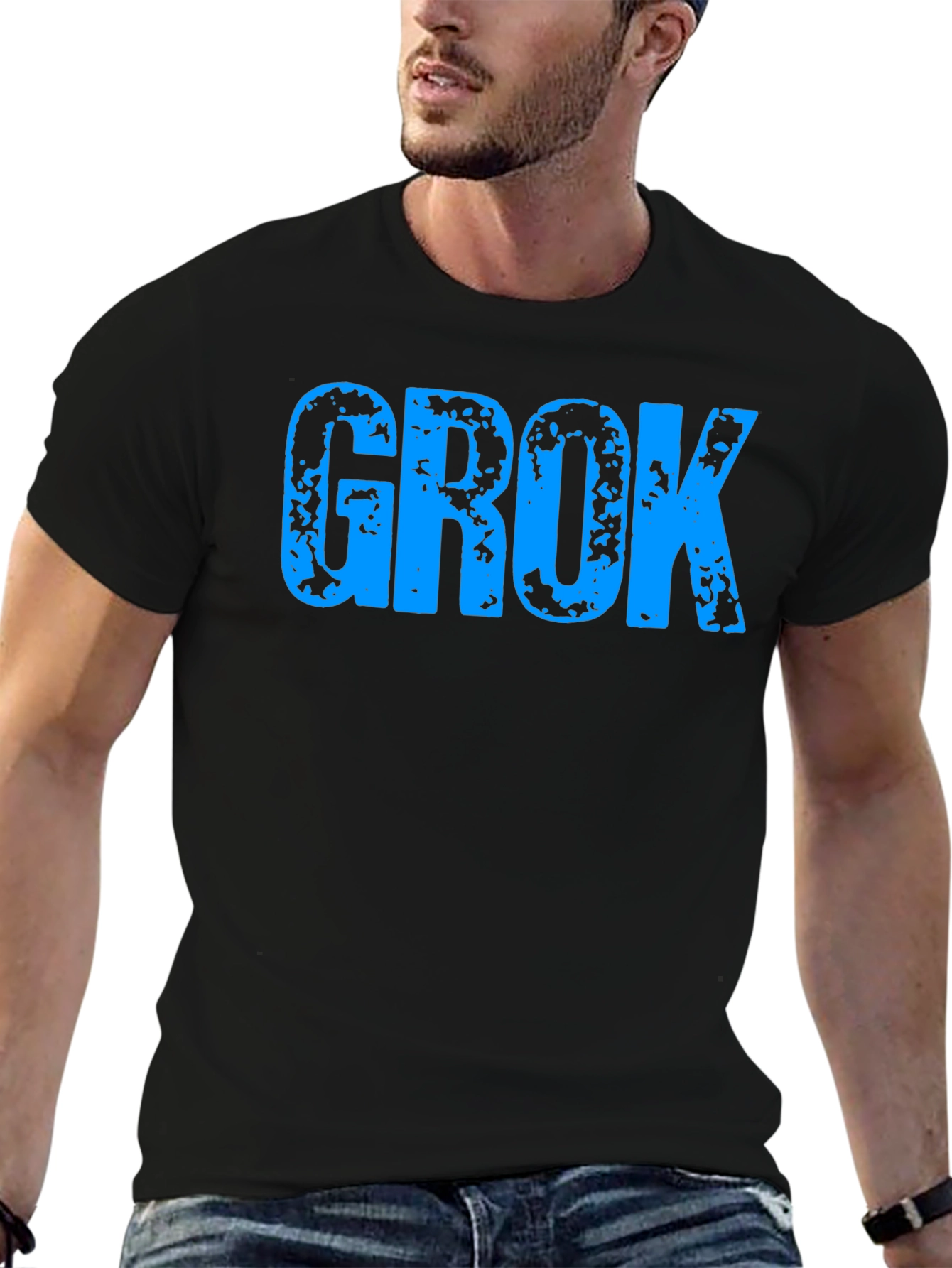 Grok Distressed Graphic T-Shirt - Modern Casual Tee