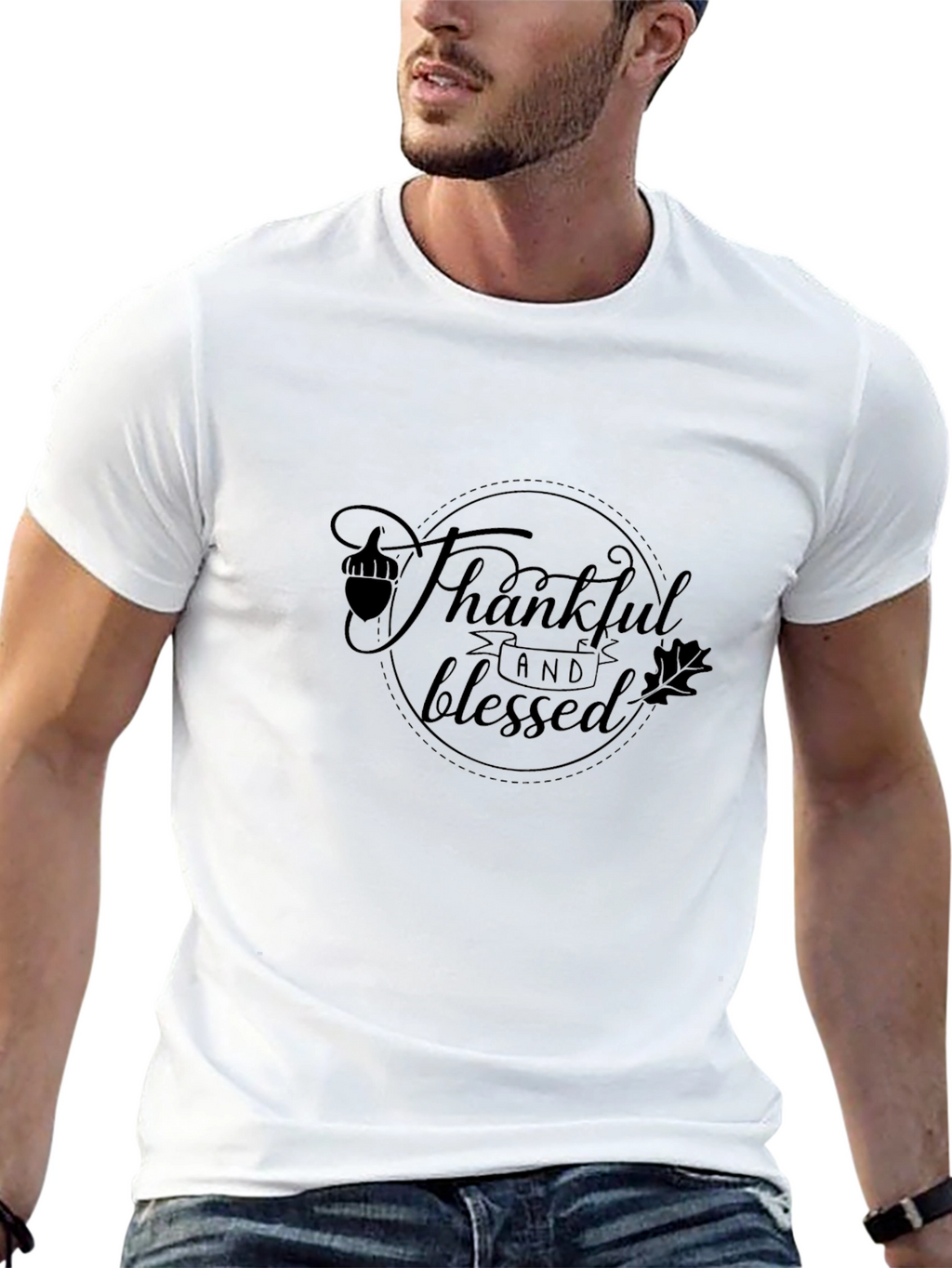 Thankful & Blessed Graphic Tee - Black