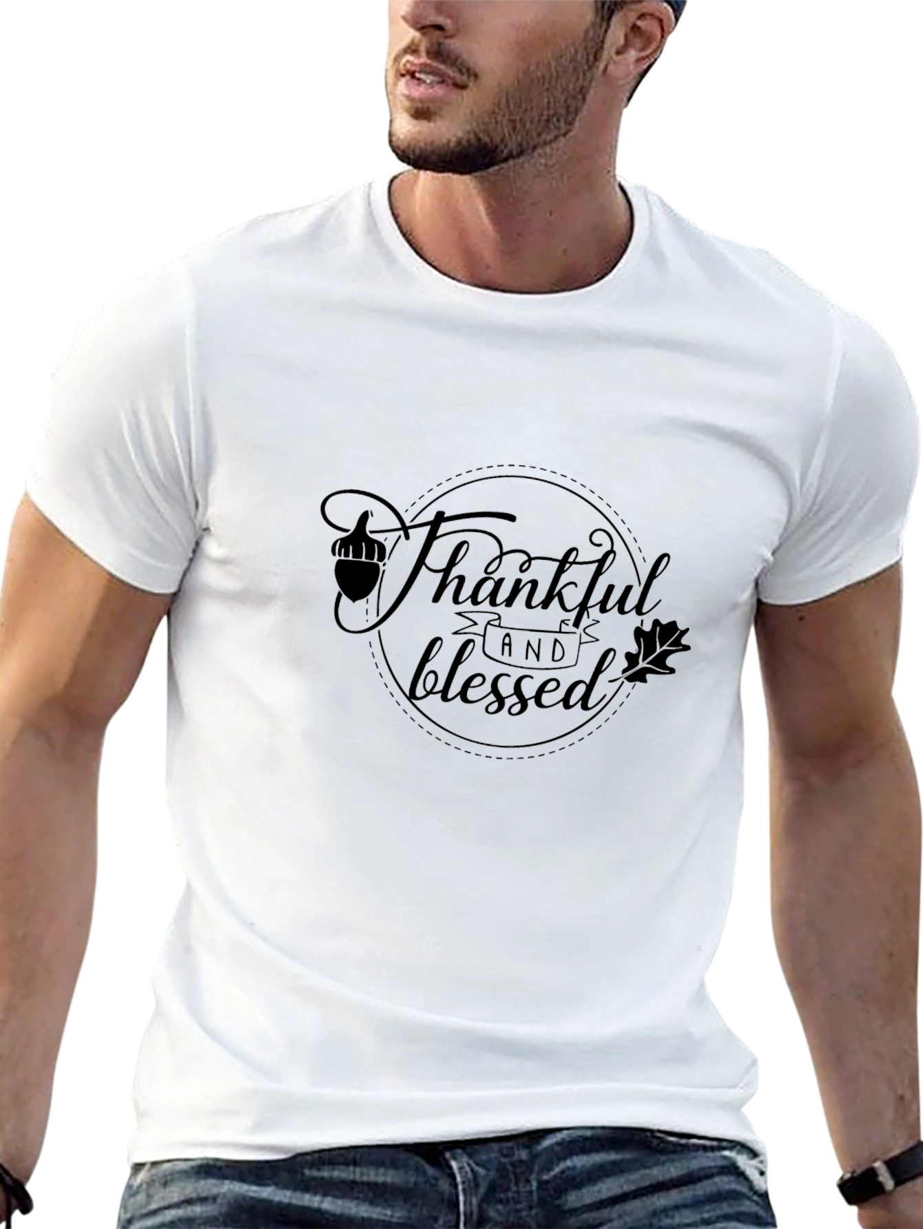 Thankful & Blessed Graphic Tee - Black