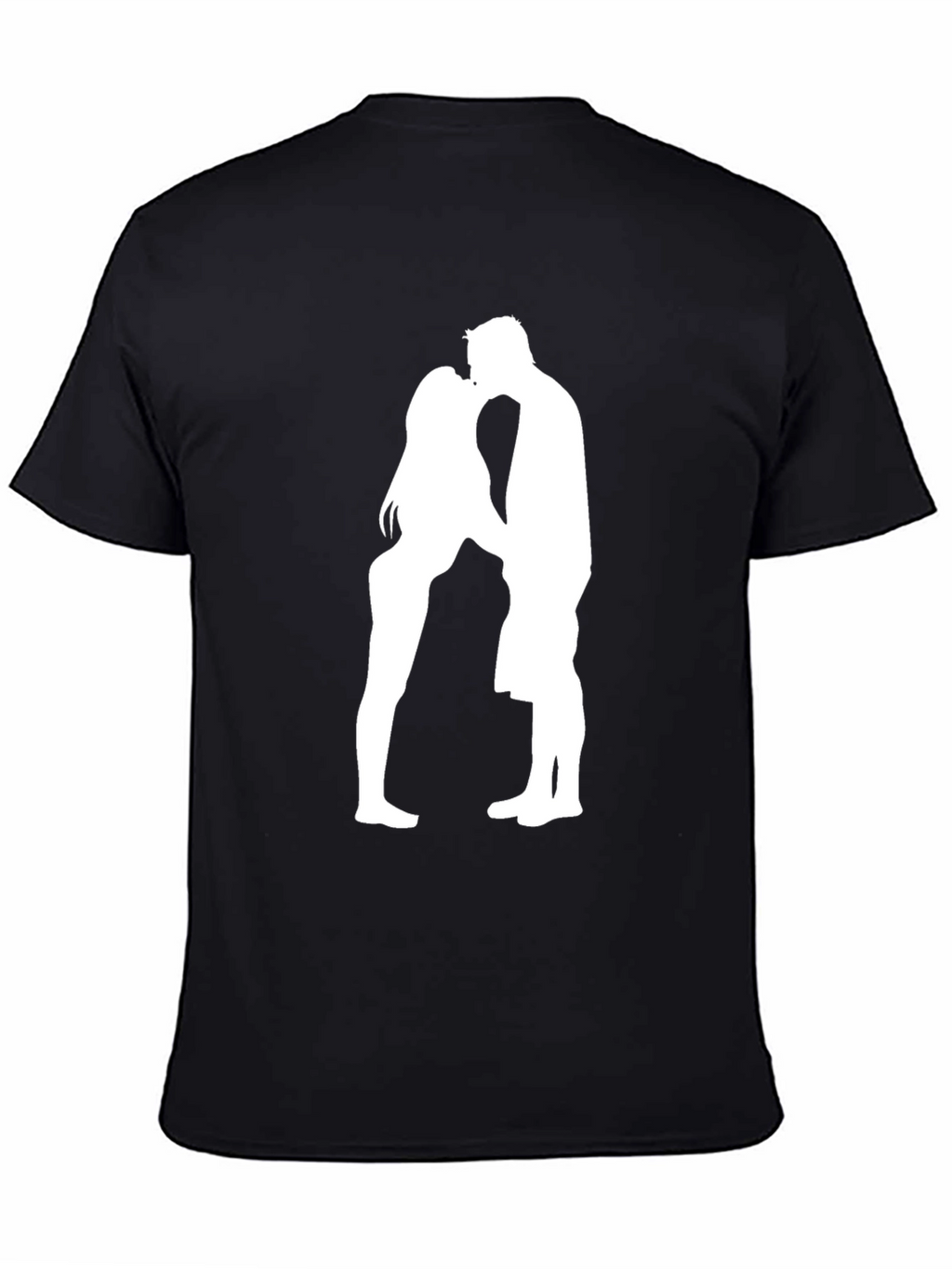 Romantic Couple Silhouette Black T-Shirt