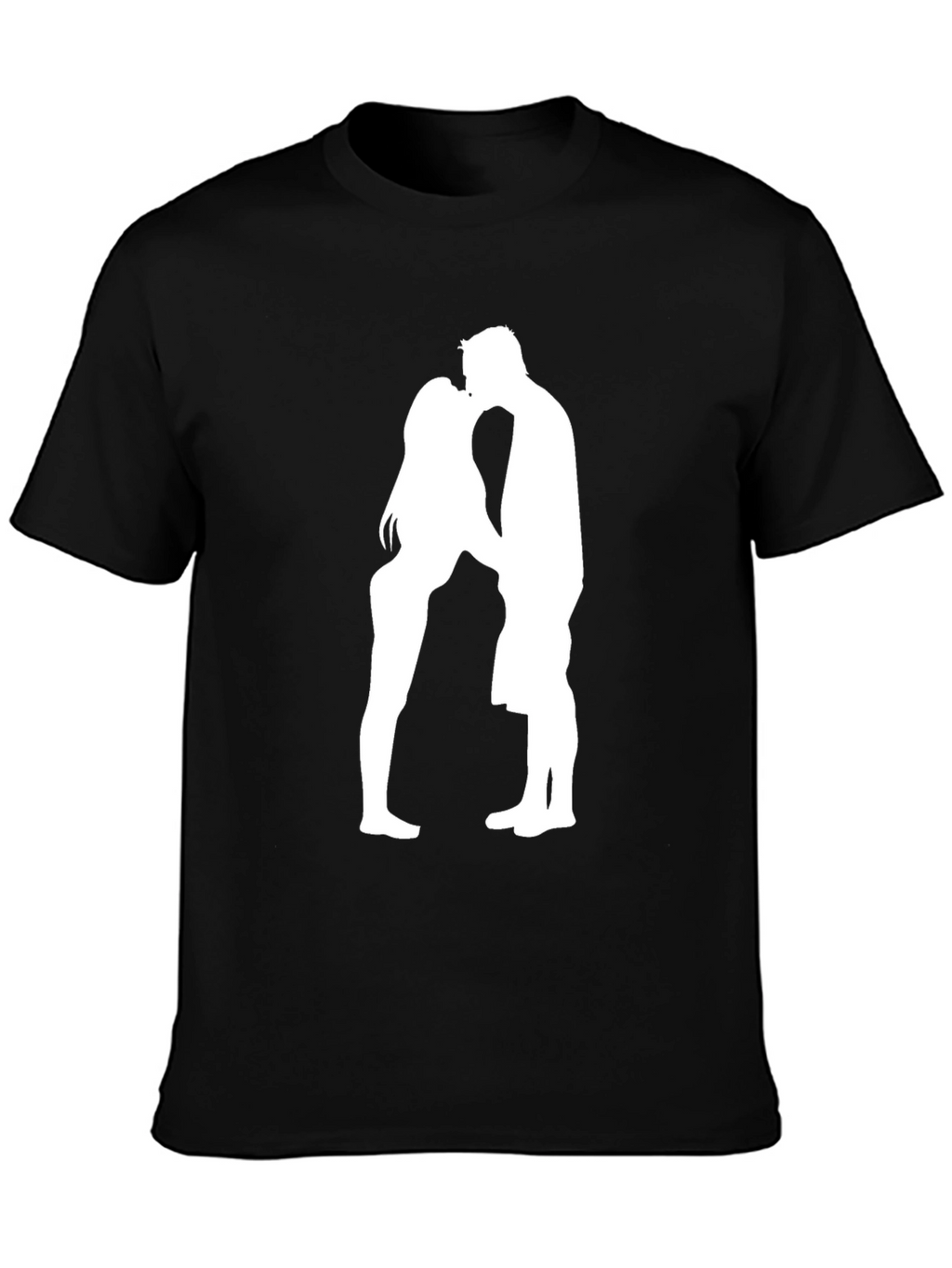 Romantic Couple Silhouette Black T-Shirt