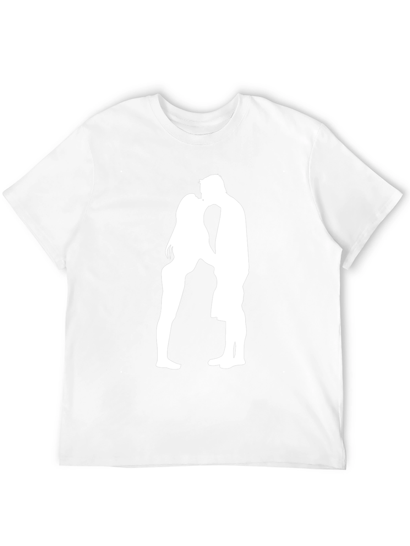 Romantic Couple Silhouette Black T-Shirt