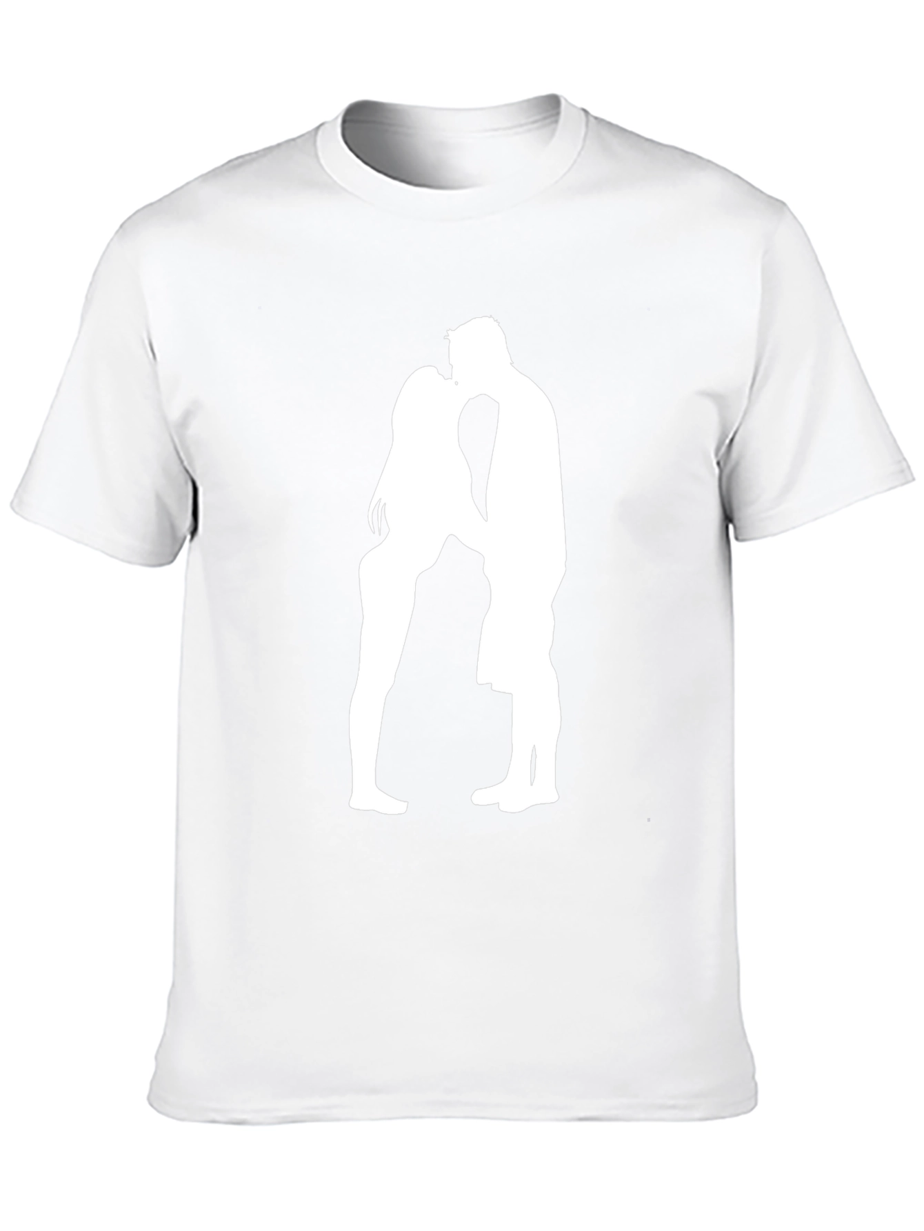Romantic Couple Silhouette Black T-Shirt