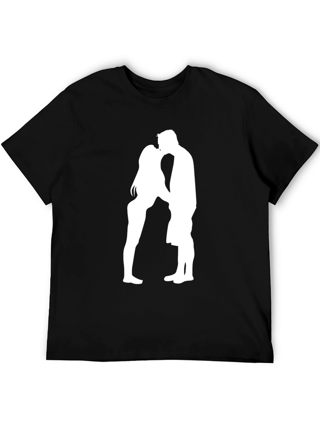 Romantic Couple Silhouette Black T-Shirt