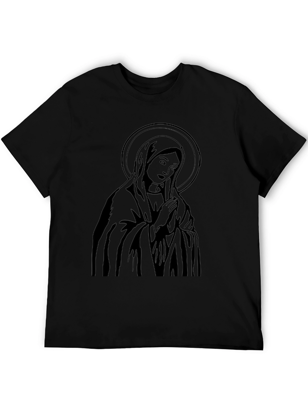 Virgin Mary Graphic Black T-Shirt