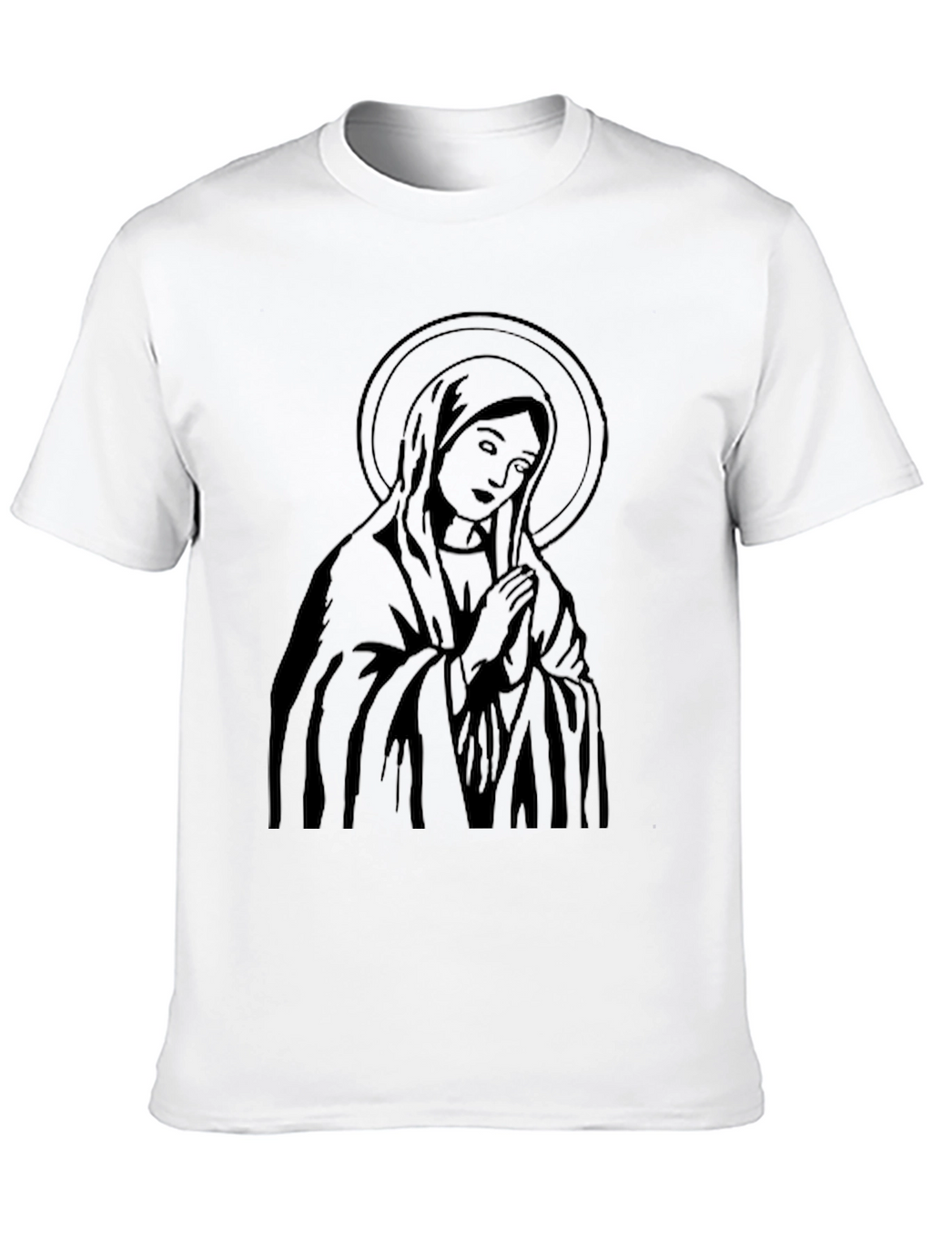 Virgin Mary Graphic Black T-Shirt