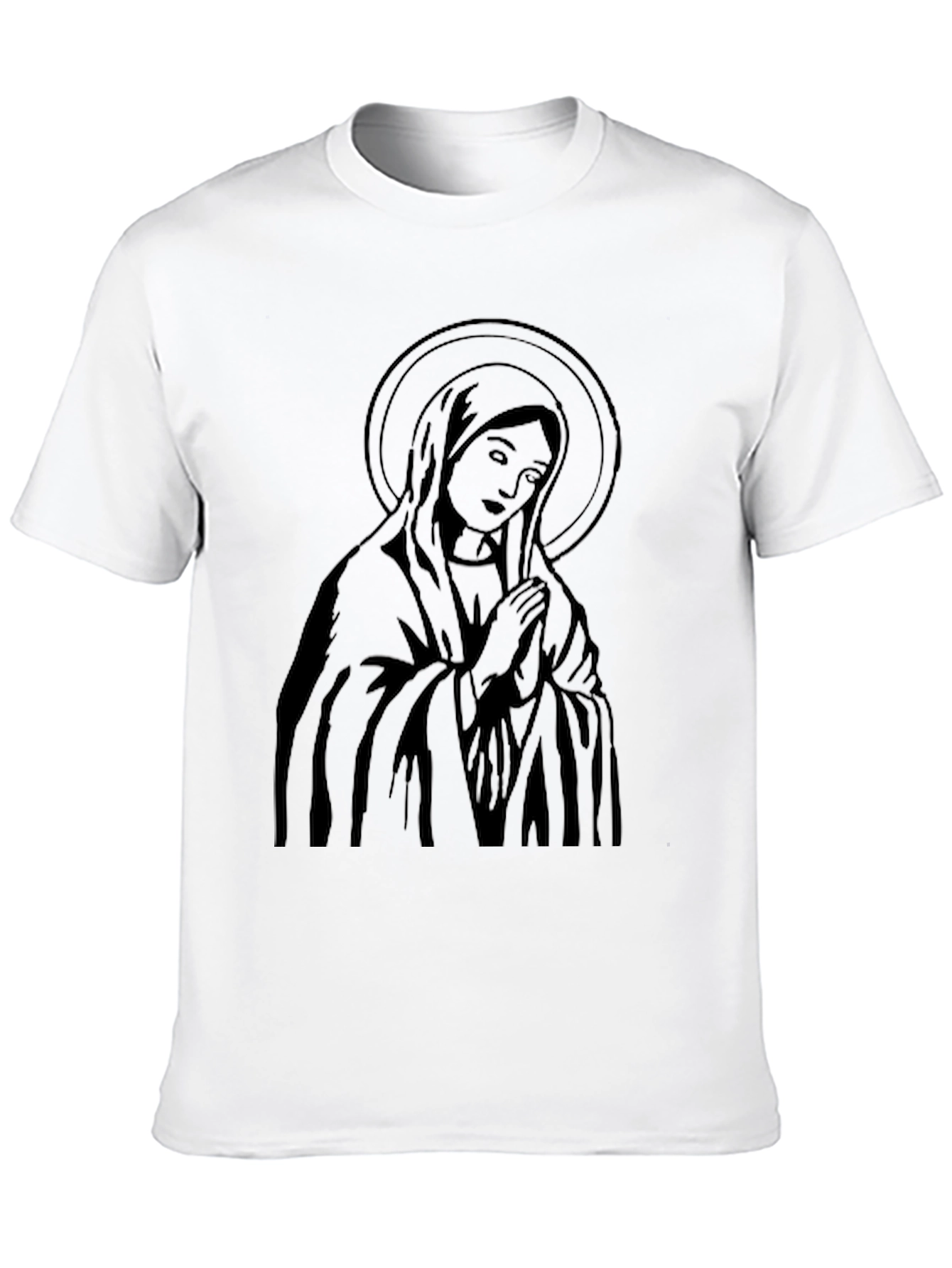 Virgin Mary Graphic Black T-Shirt
