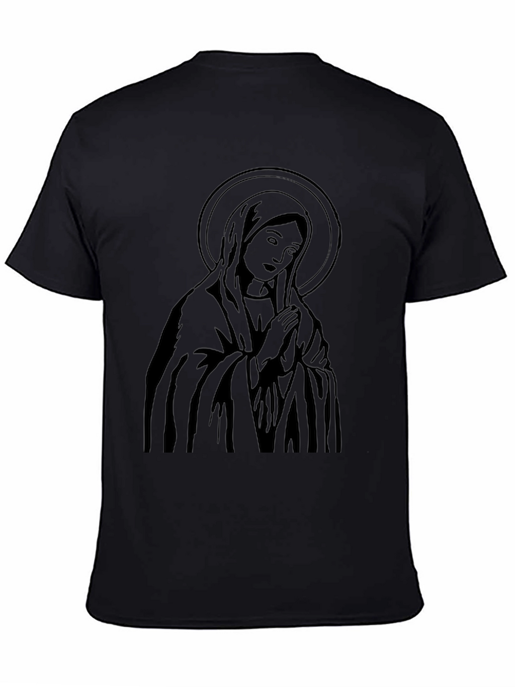 Virgin Mary Graphic Black T-Shirt
