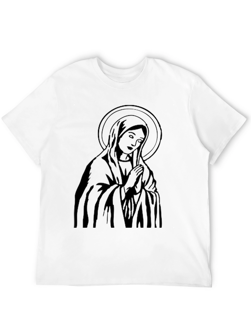 Virgin Mary Graphic Black T-Shirt