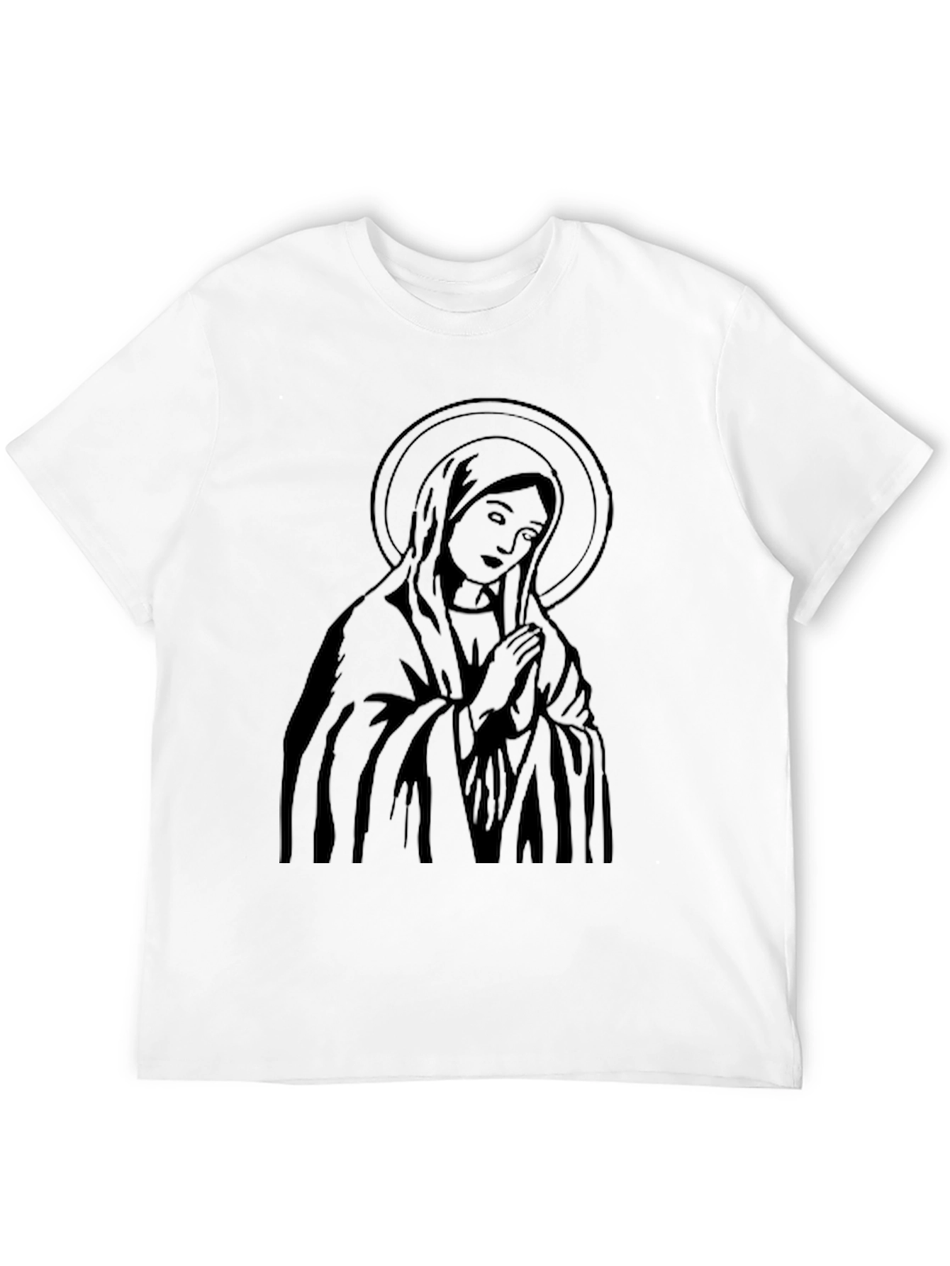 Virgin Mary Graphic Black T-Shirt