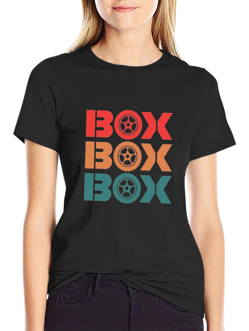 Mens BOX Racing Wheel T-Shirt - Black