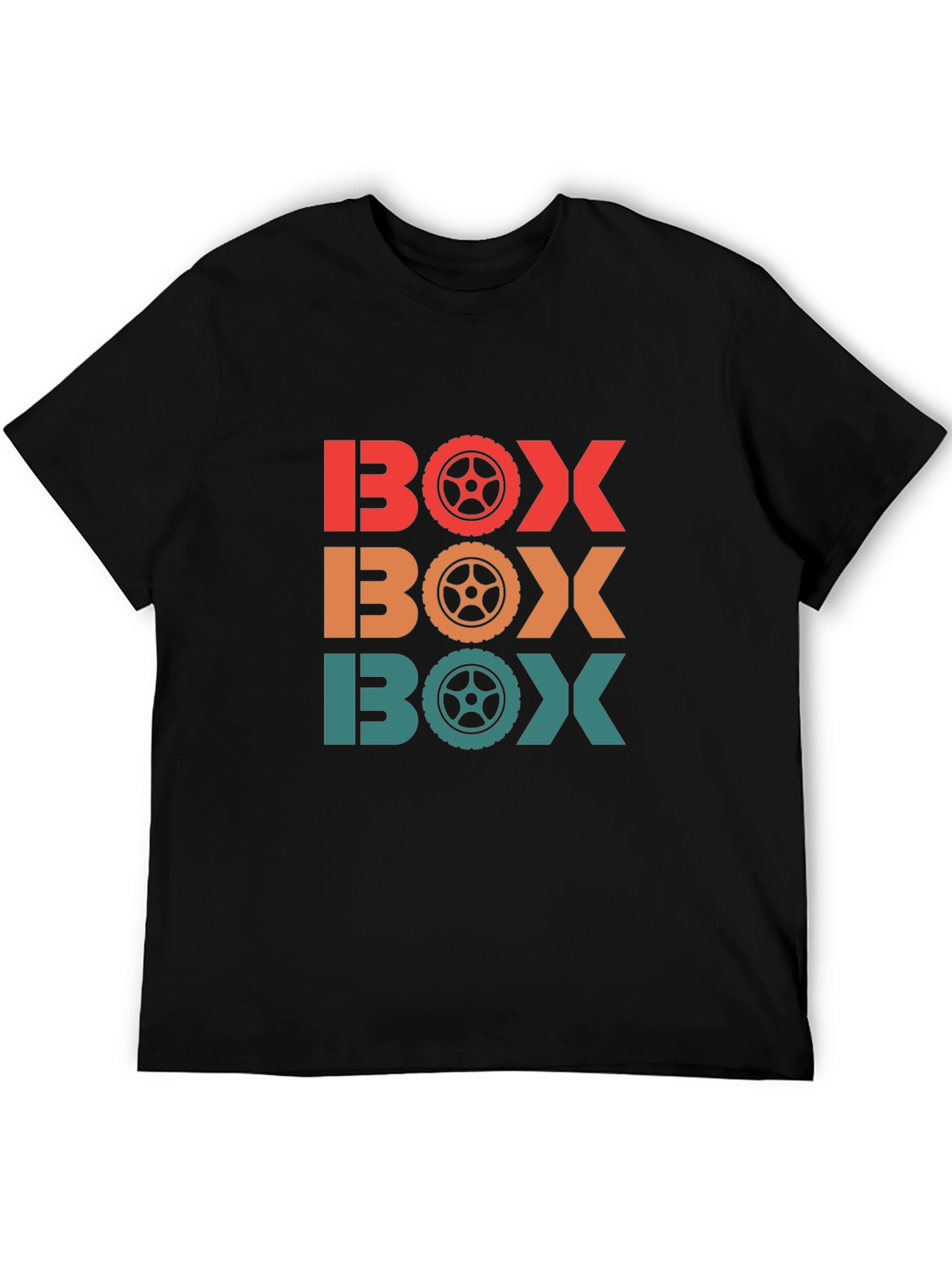 Mens BOX Racing Wheel T-Shirt - Black
