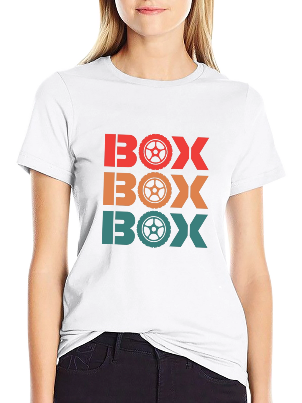 Mens BOX Racing Wheel T-Shirt - Black