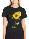 Sunflower Teal Ribbon Cancer Awareness T-Shirt