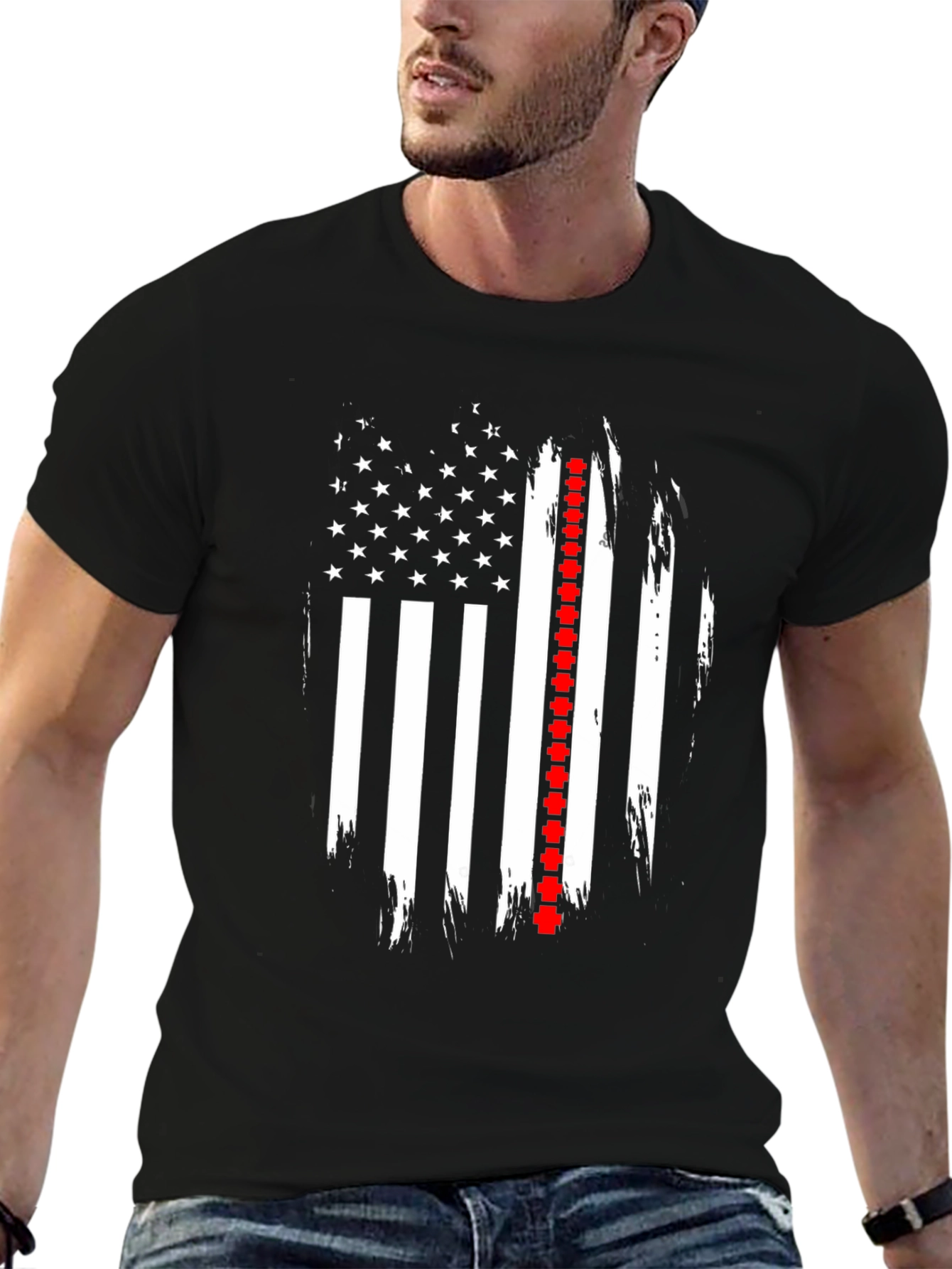 American Flag Firefighter T-Shirt