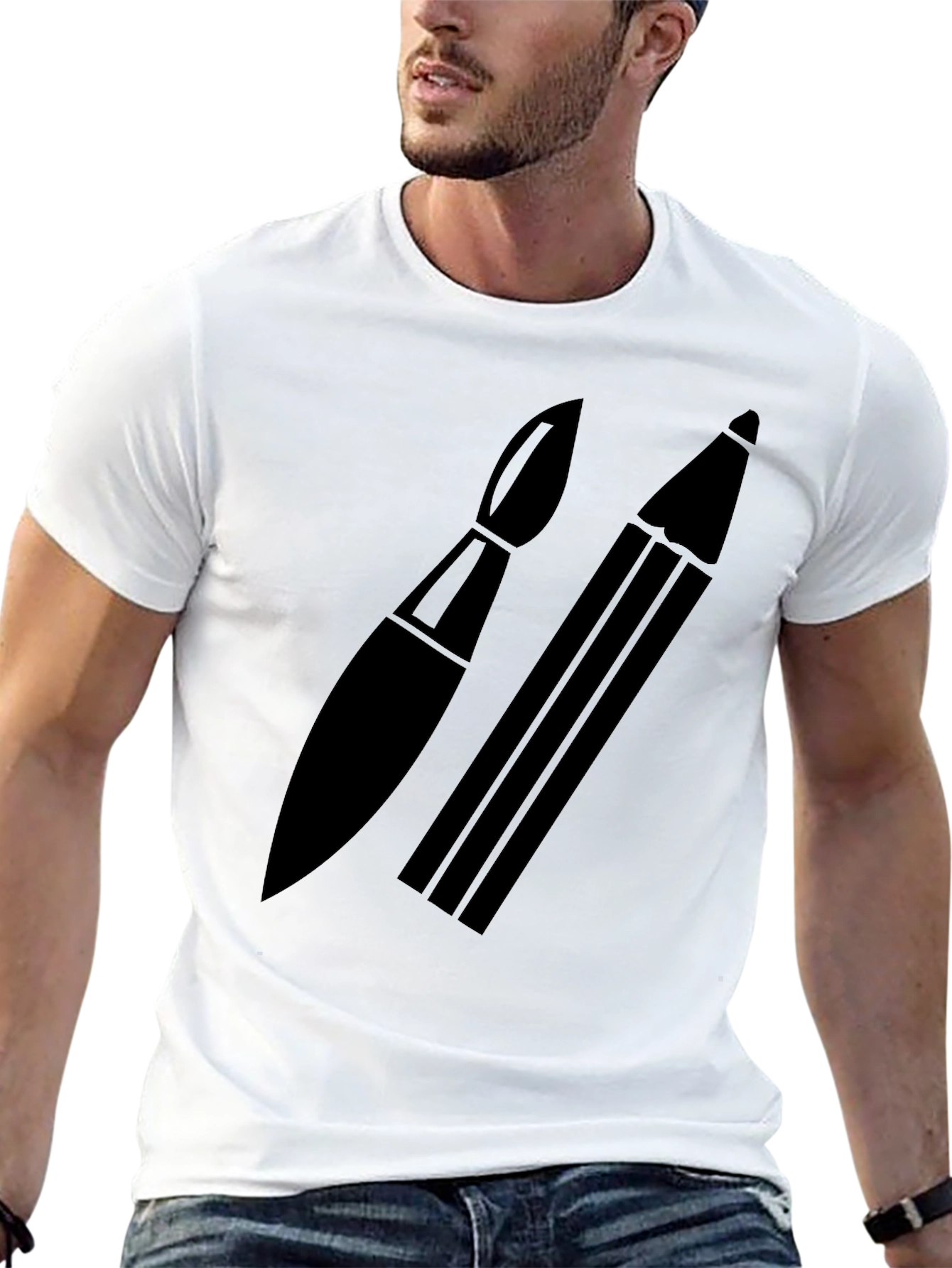 Artists Choice T-Shirt: Brush & Pencil Graphic Tee