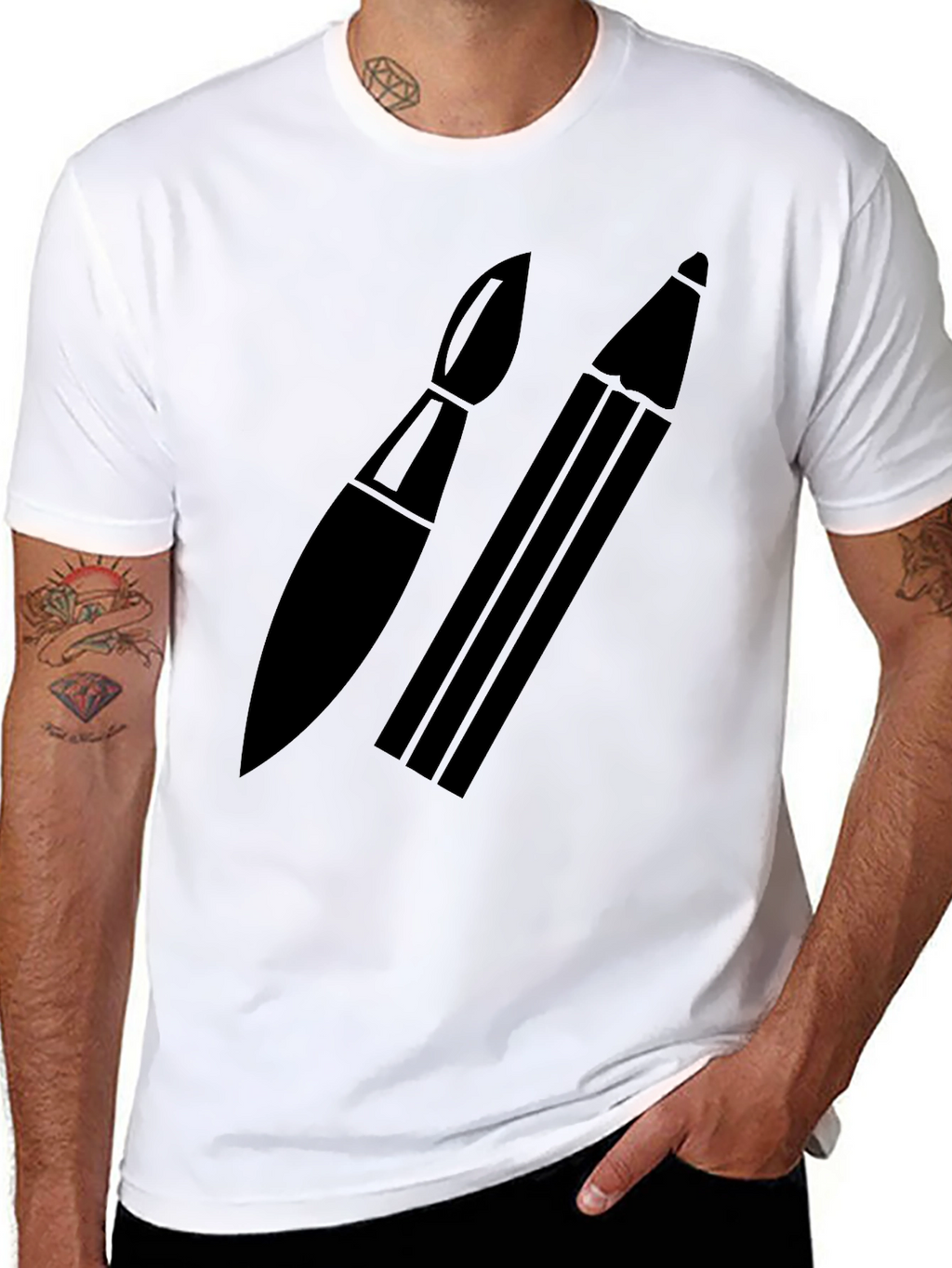 Artists Choice T-Shirt: Brush & Pencil Graphic Tee