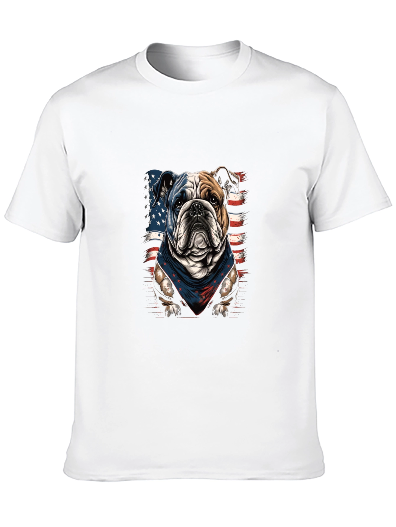 Patriotic Bulldog Graphic T-Shirt