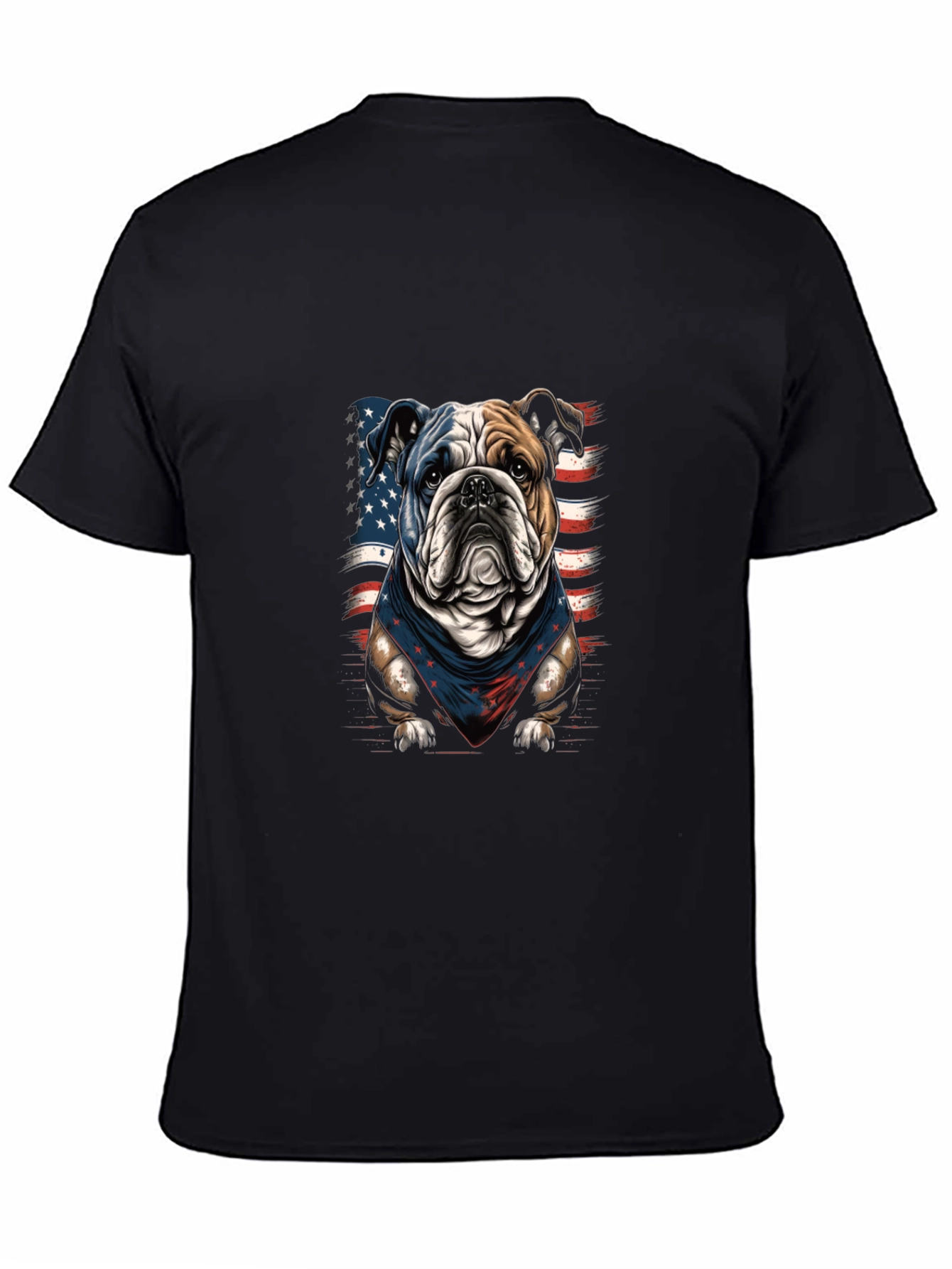 Patriotic Bulldog Graphic T-Shirt