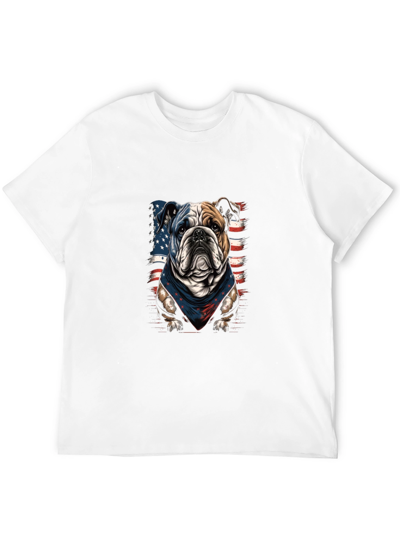 Patriotic Bulldog Graphic T-Shirt