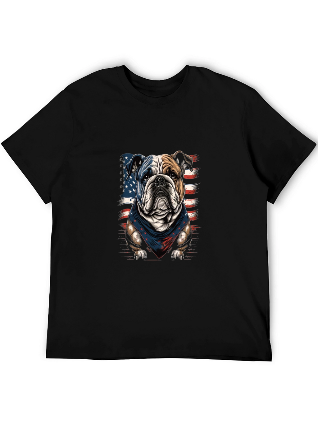Patriotic Bulldog Graphic T-Shirt