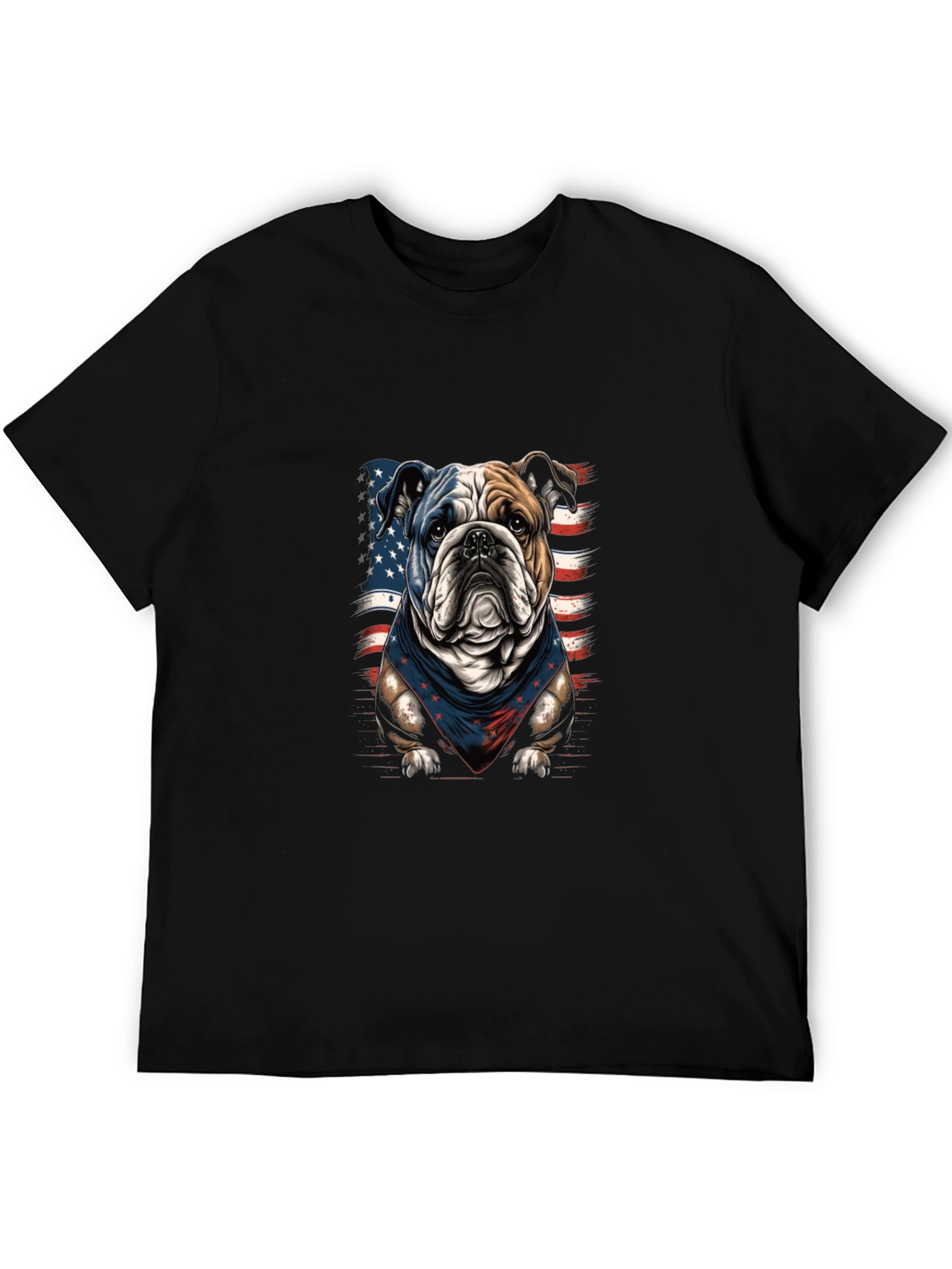 Patriotic Bulldog Graphic T-Shirt