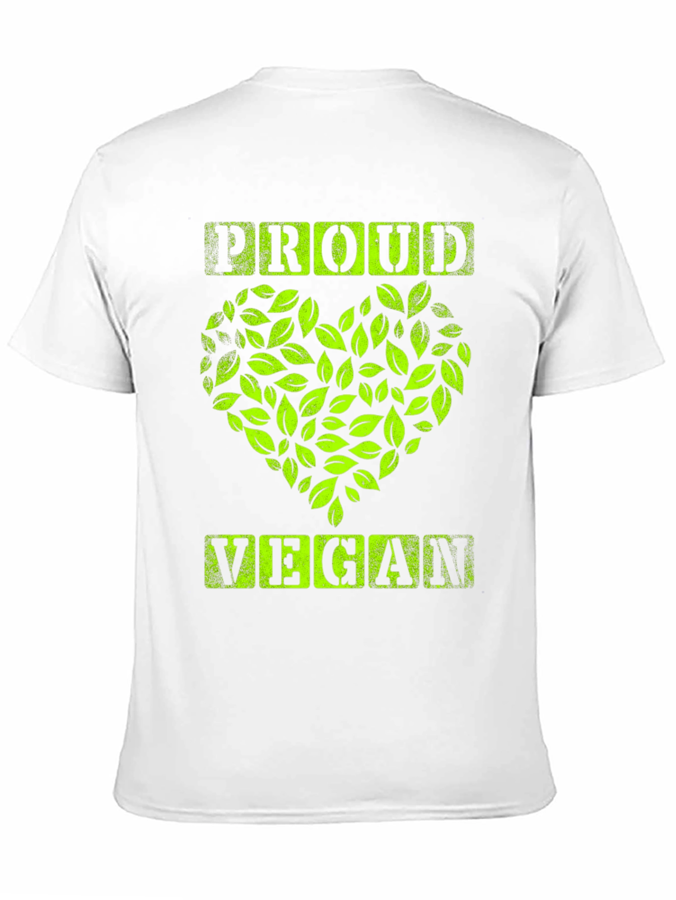 Proud Vegan Graphic Tee - Leaf Heart Design