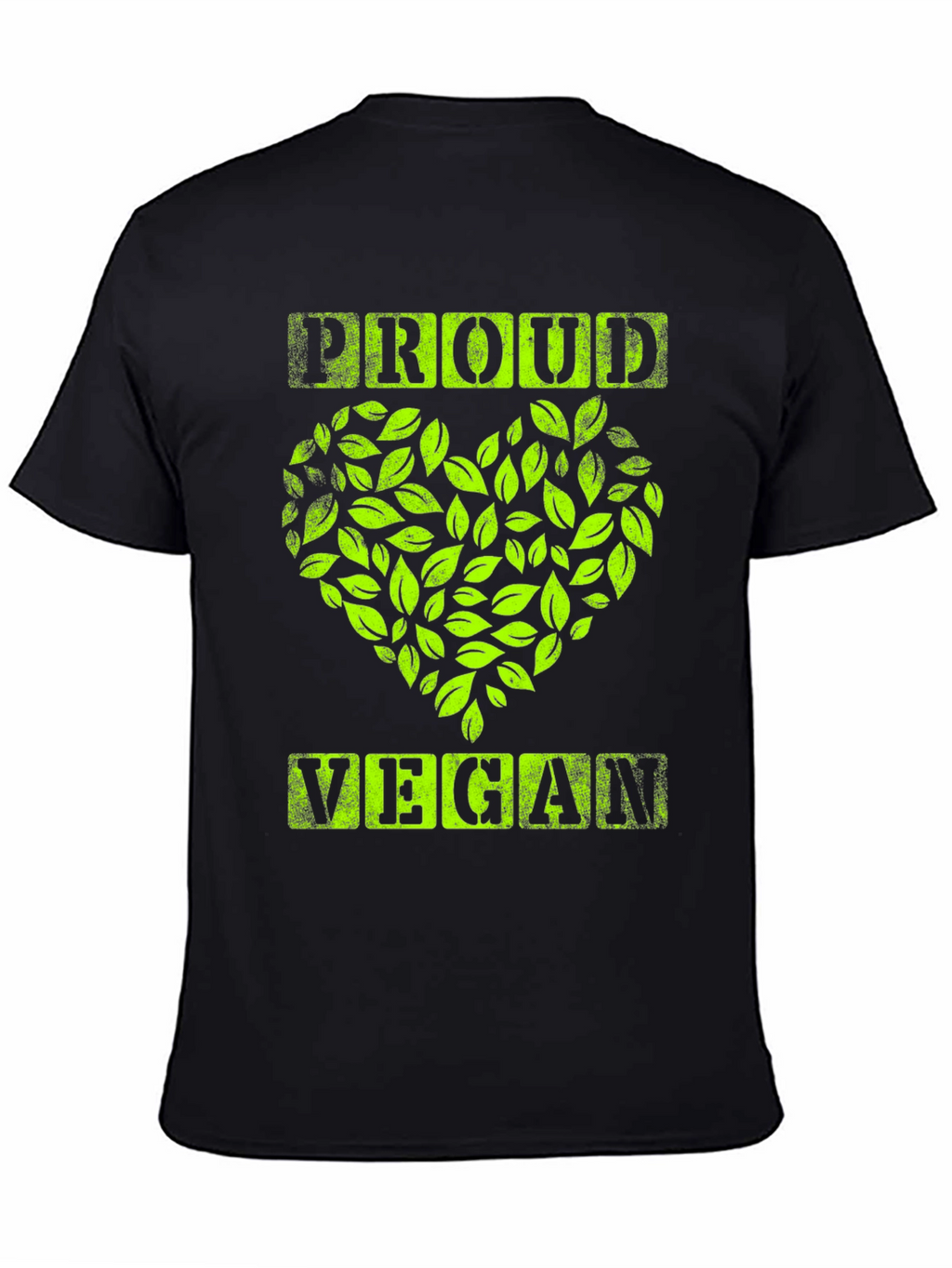Proud Vegan Graphic Tee - Leaf Heart Design