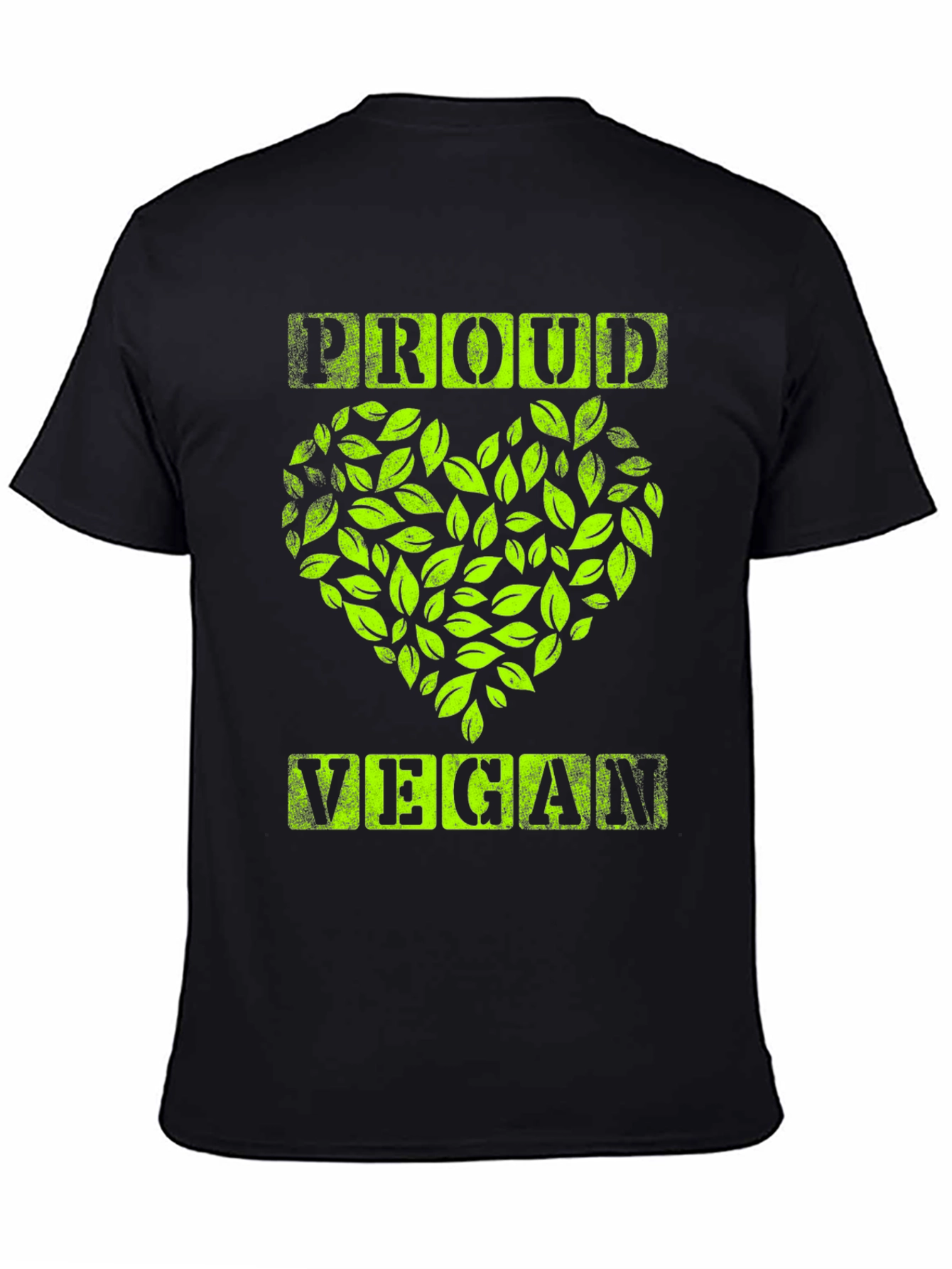 Proud Vegan Graphic Tee - Leaf Heart Design