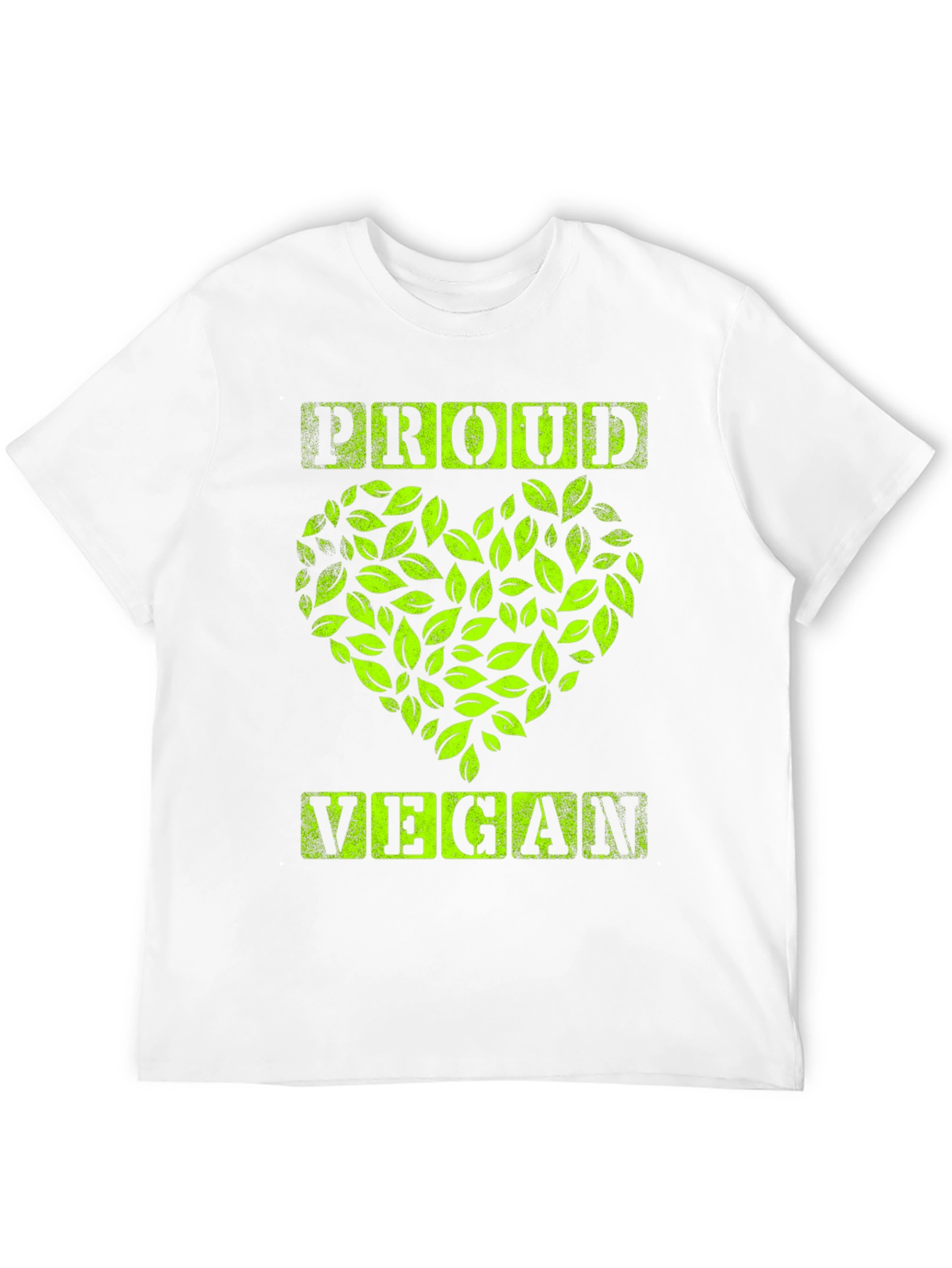 Proud Vegan Graphic Tee - Leaf Heart Design