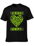 Proud Vegan Graphic Tee - Leaf Heart Design
