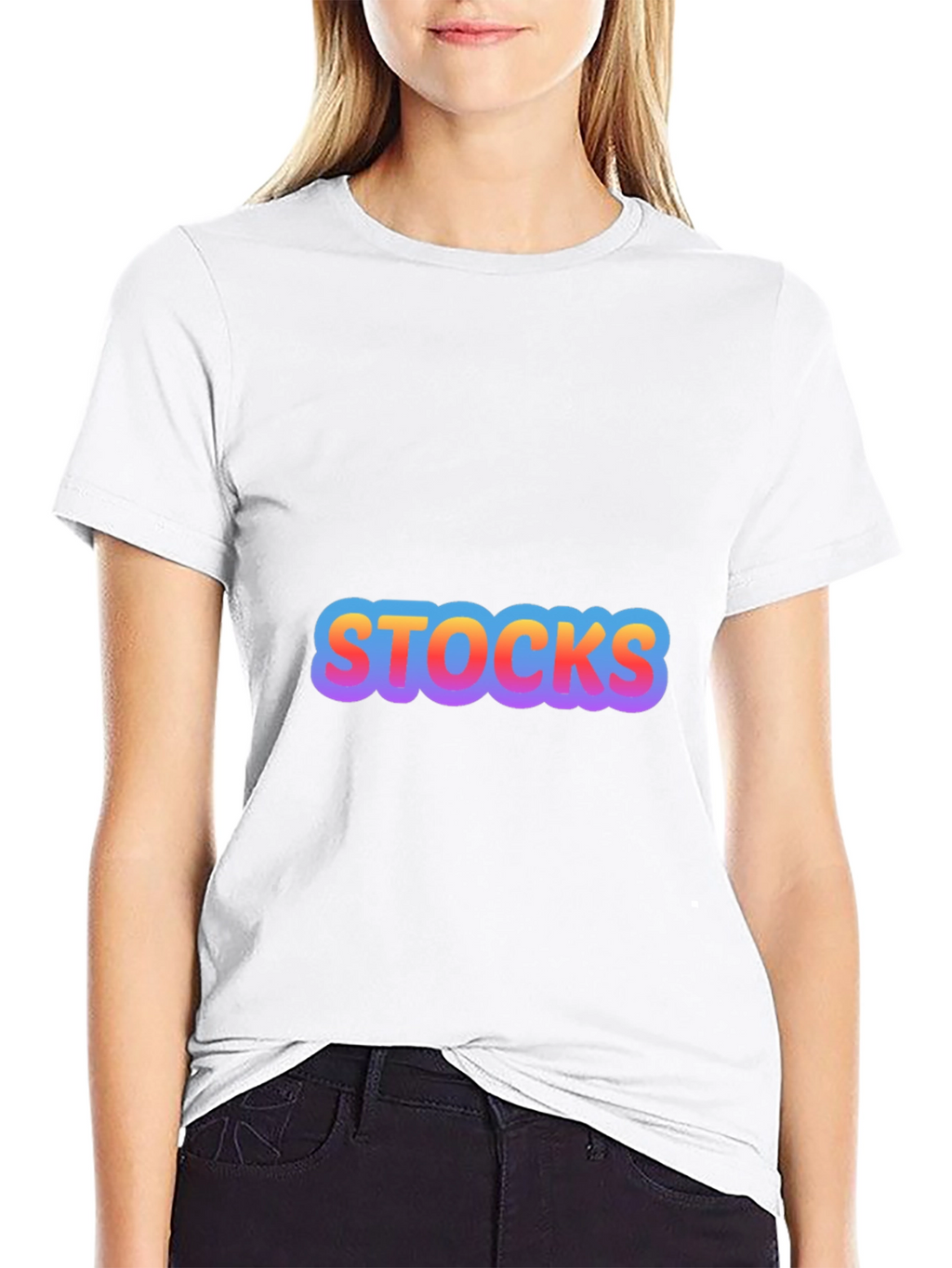Mens Black Stocks Graphic T-Shirt