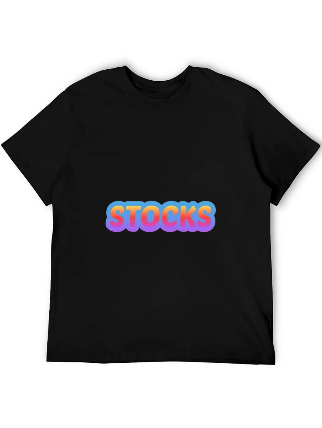 Mens Black Stocks Graphic T-Shirt