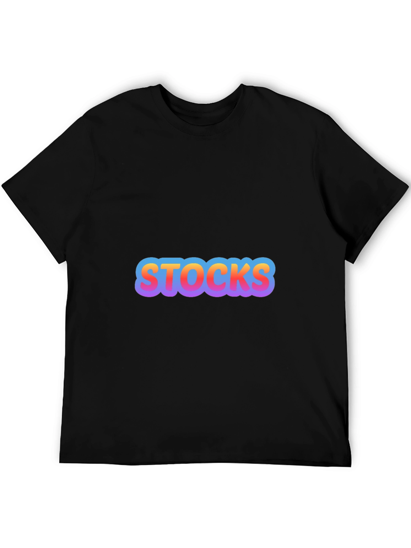 Mens Black Stocks Graphic T-Shirt