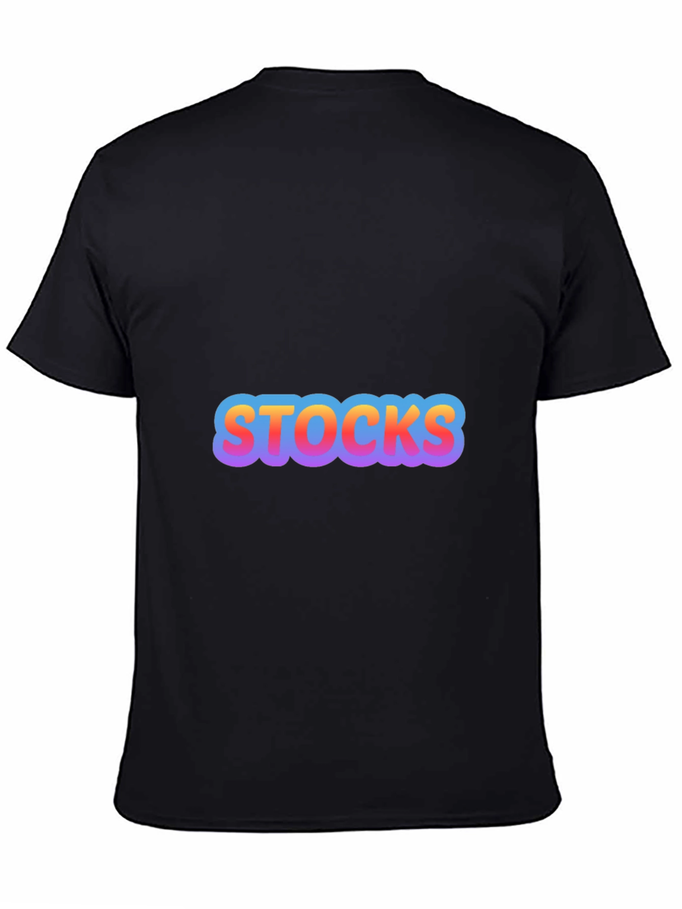 Mens Black Stocks Graphic T-Shirt