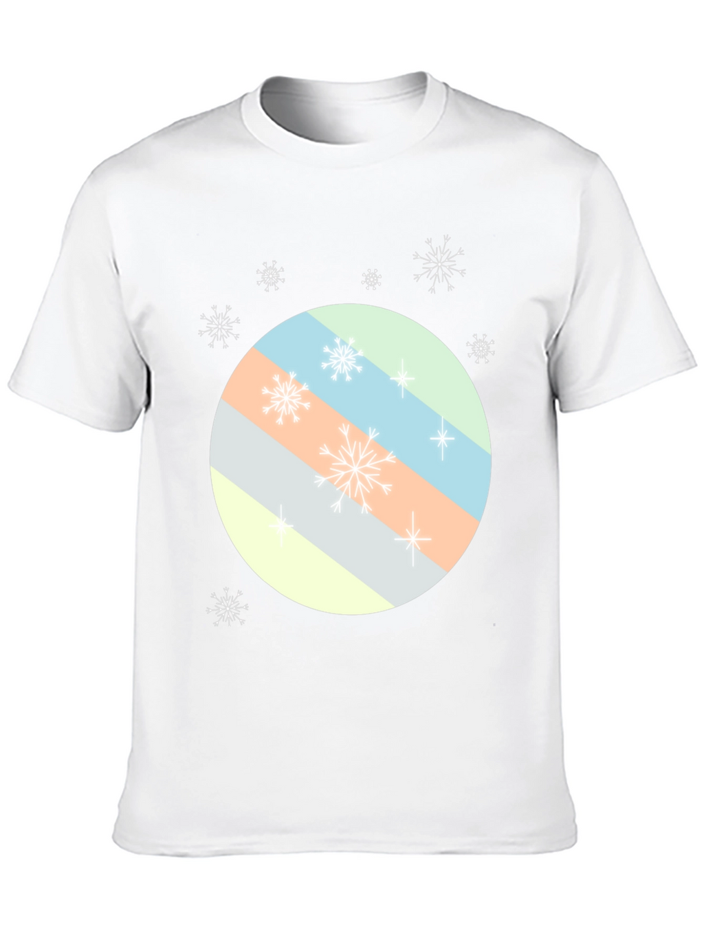 Striped Circle Snowflake Tee - Modern Holiday Style
