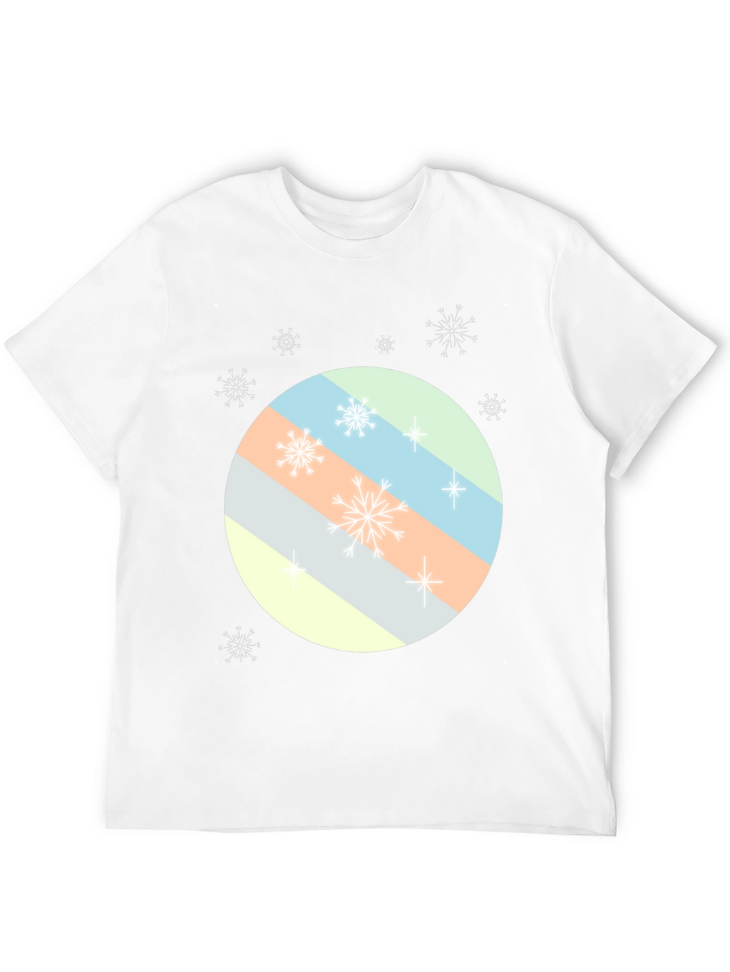 Striped Circle Snowflake Tee - Modern Holiday Style