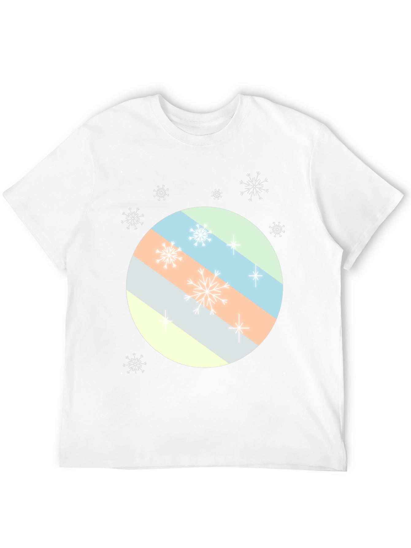 Striped Circle Snowflake Tee - Modern Holiday Style
