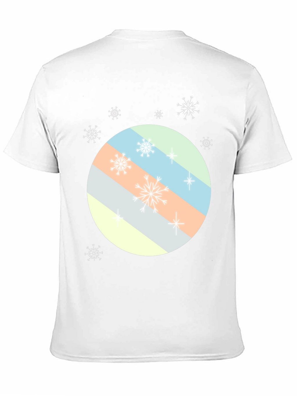 Striped Circle Snowflake Tee - Modern Holiday Style