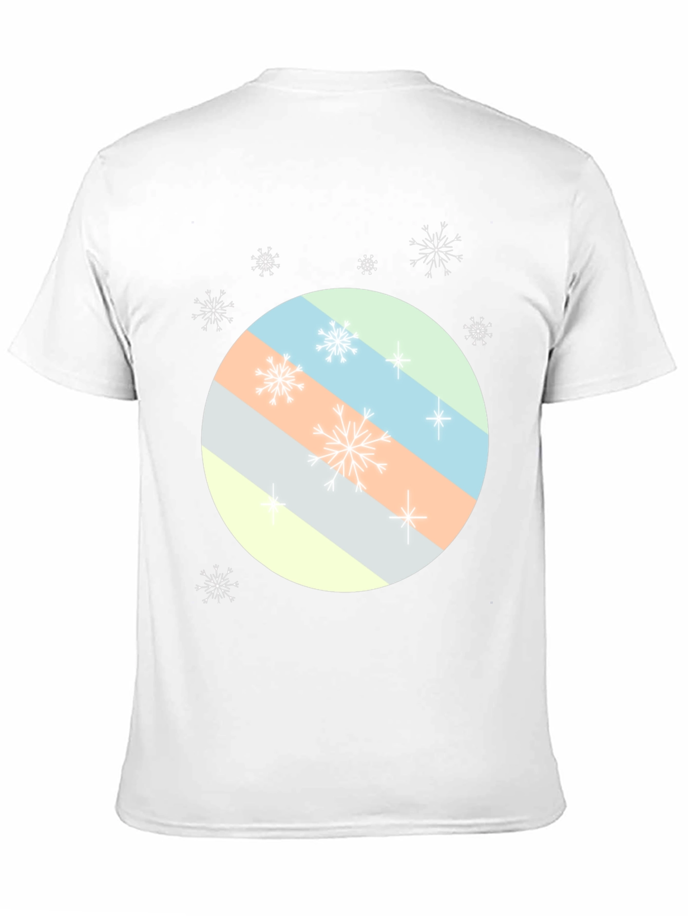 Striped Circle Snowflake Tee - Modern Holiday Style