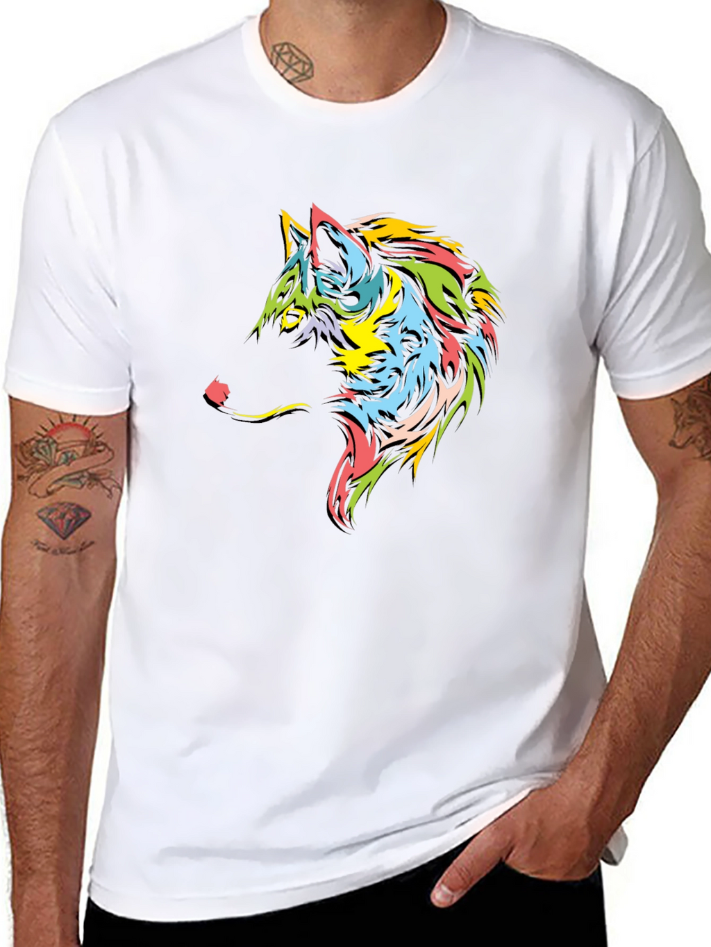 Wolf Graphic Tee - Black Short Sleeve T-Shirt