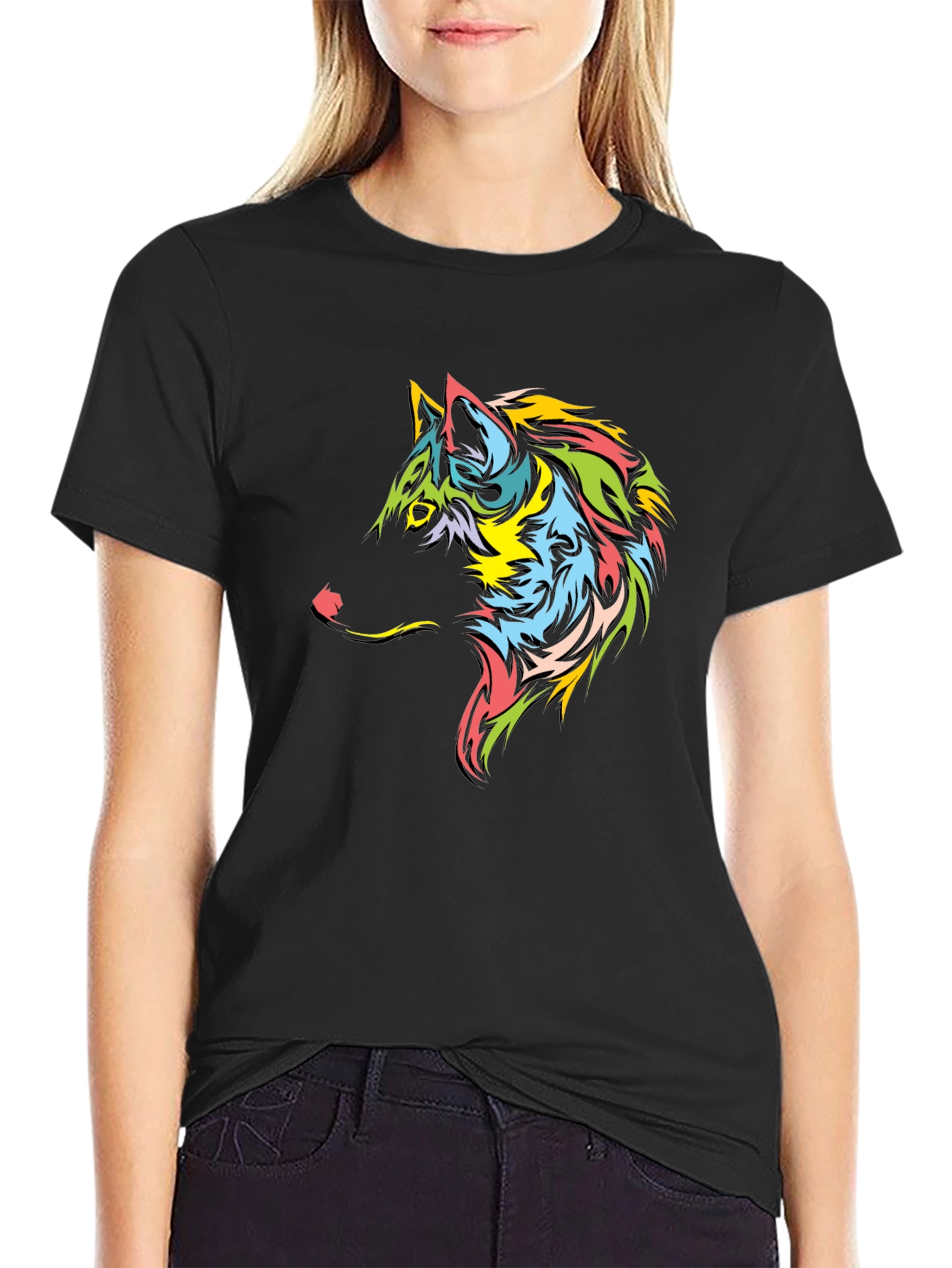 Wolf Graphic Tee - Black Short Sleeve T-Shirt