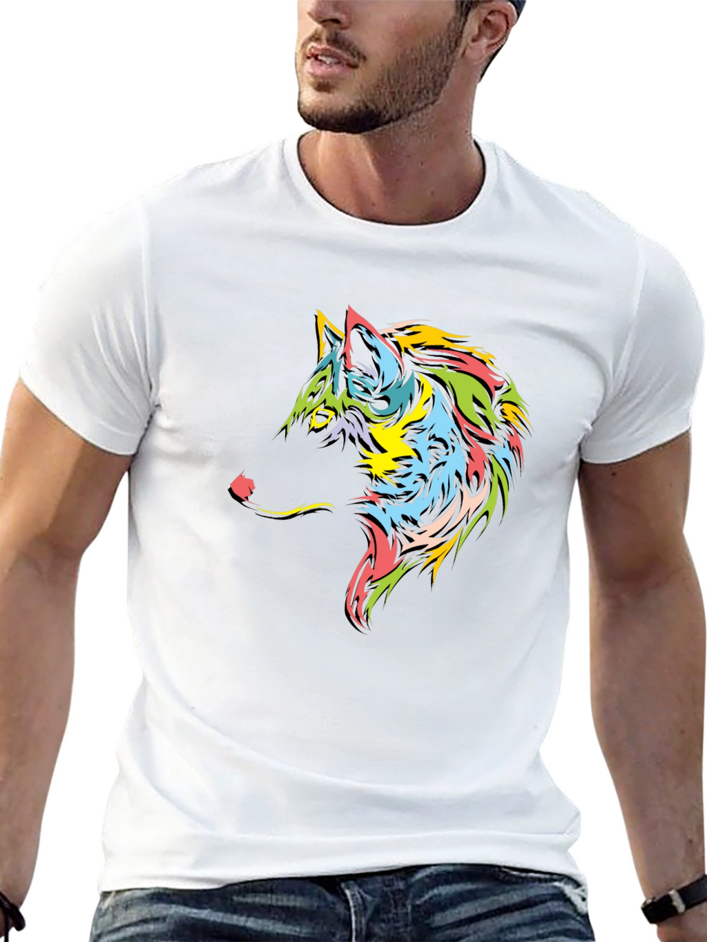 Wolf Graphic Tee - Black Short Sleeve T-Shirt