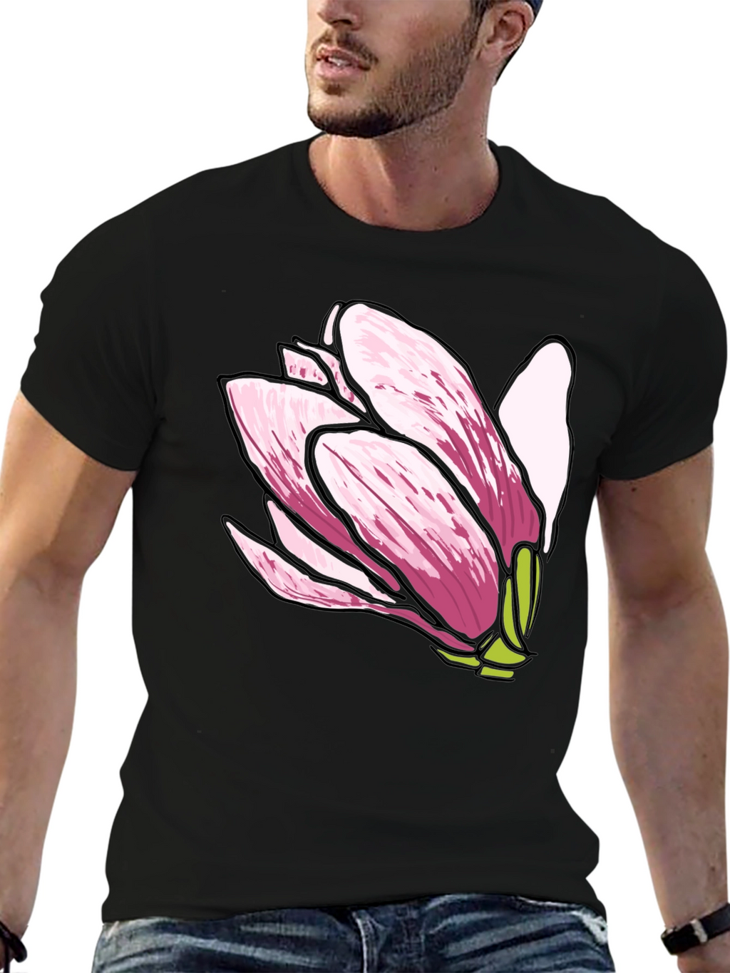 Magnolia Flower Graphic Tee - Soft Cotton Comfort