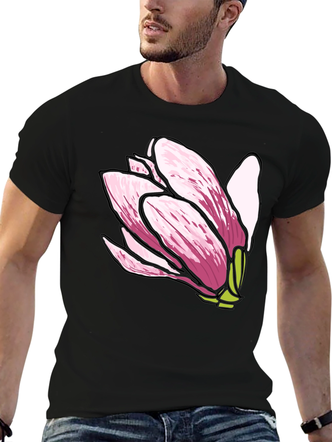 Magnolia Flower Graphic Tee - Soft Cotton Comfort